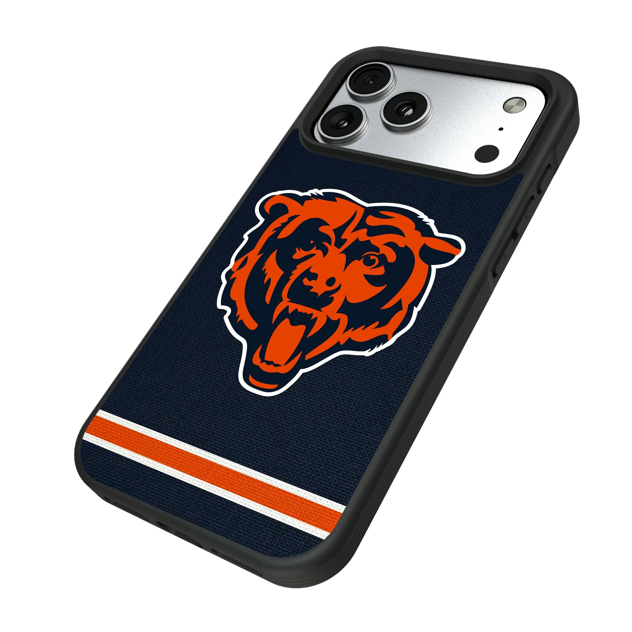 Chicago Bears Stripe iPhone Bump Phone Case for Apple iPhone - Isometric View#Device_iPhone 17 Pro Max