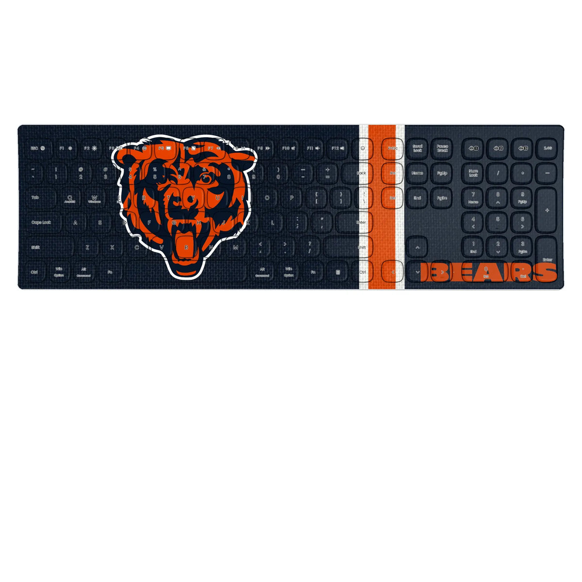 Chicago Bears Stripe KKB605 Curved Wireless Keyboard