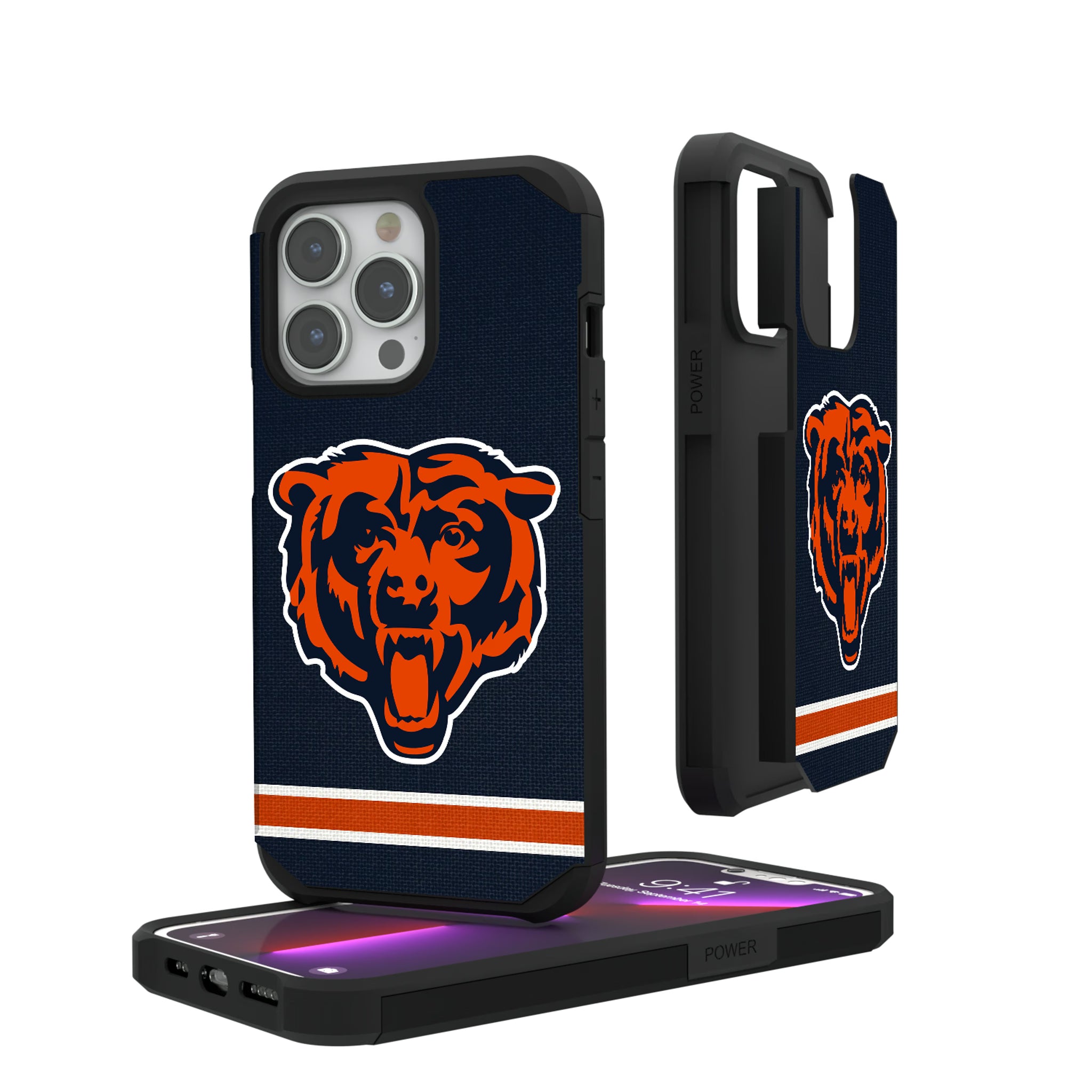 Chicago Bears Stripe iPhone Rugged Phone Case for Apple iPhone