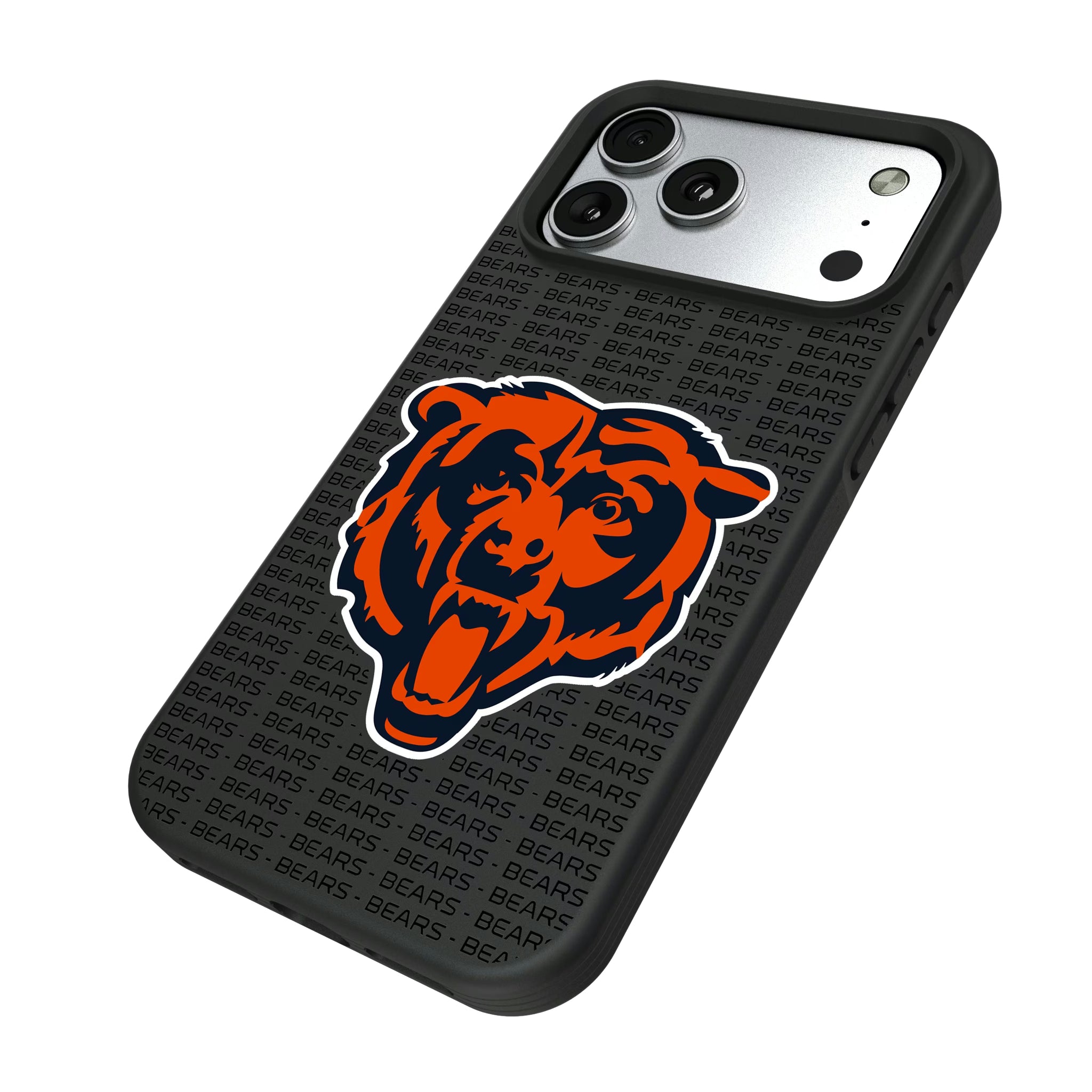 Chicago Bears Text Backdrop iPhone Bump Phone Case for Apple iPhone - Isometric View#Device_iPhone 17 Pro Max