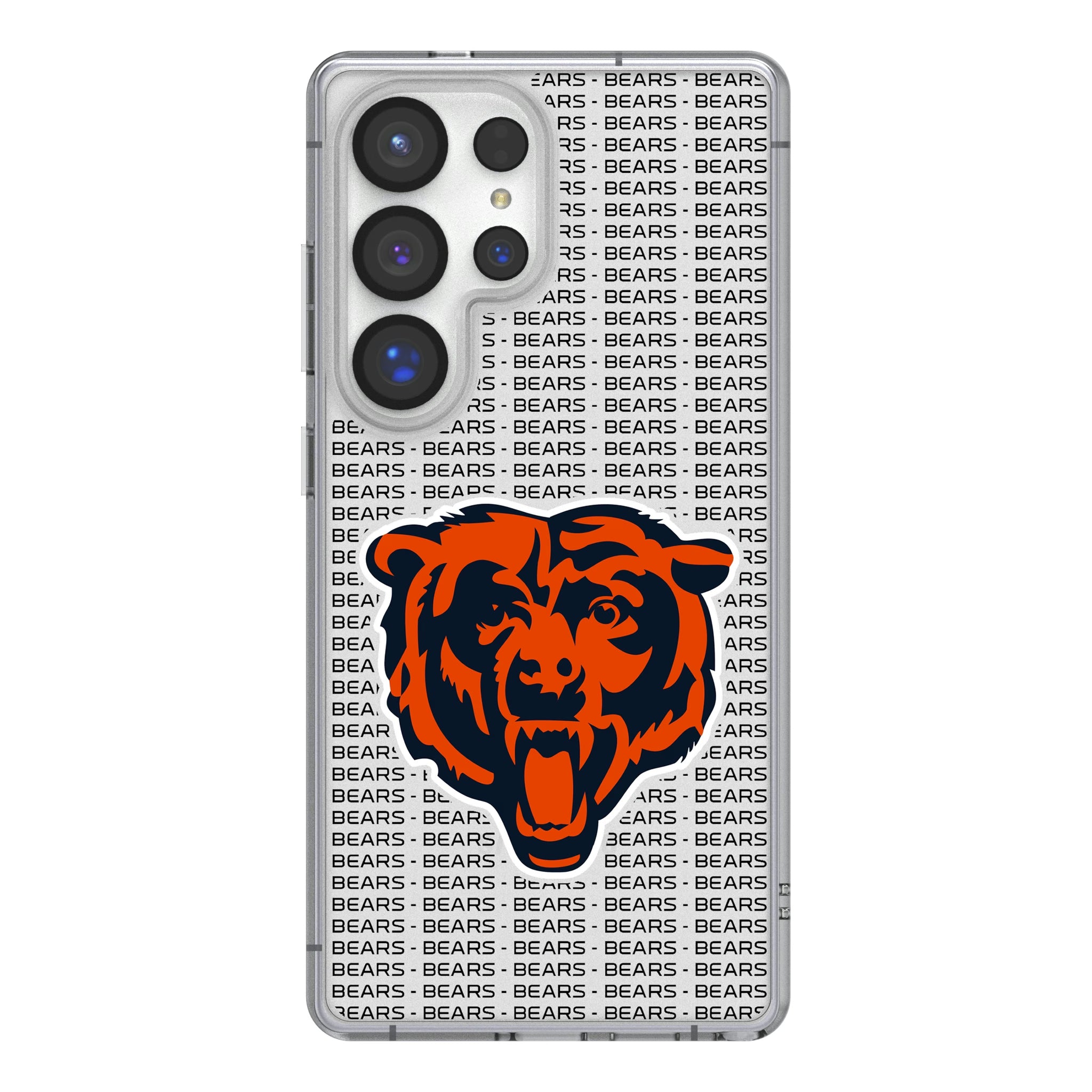 Chicago Bears Text Backdrop Galaxy Clear Phone Case for Samsung Galaxy