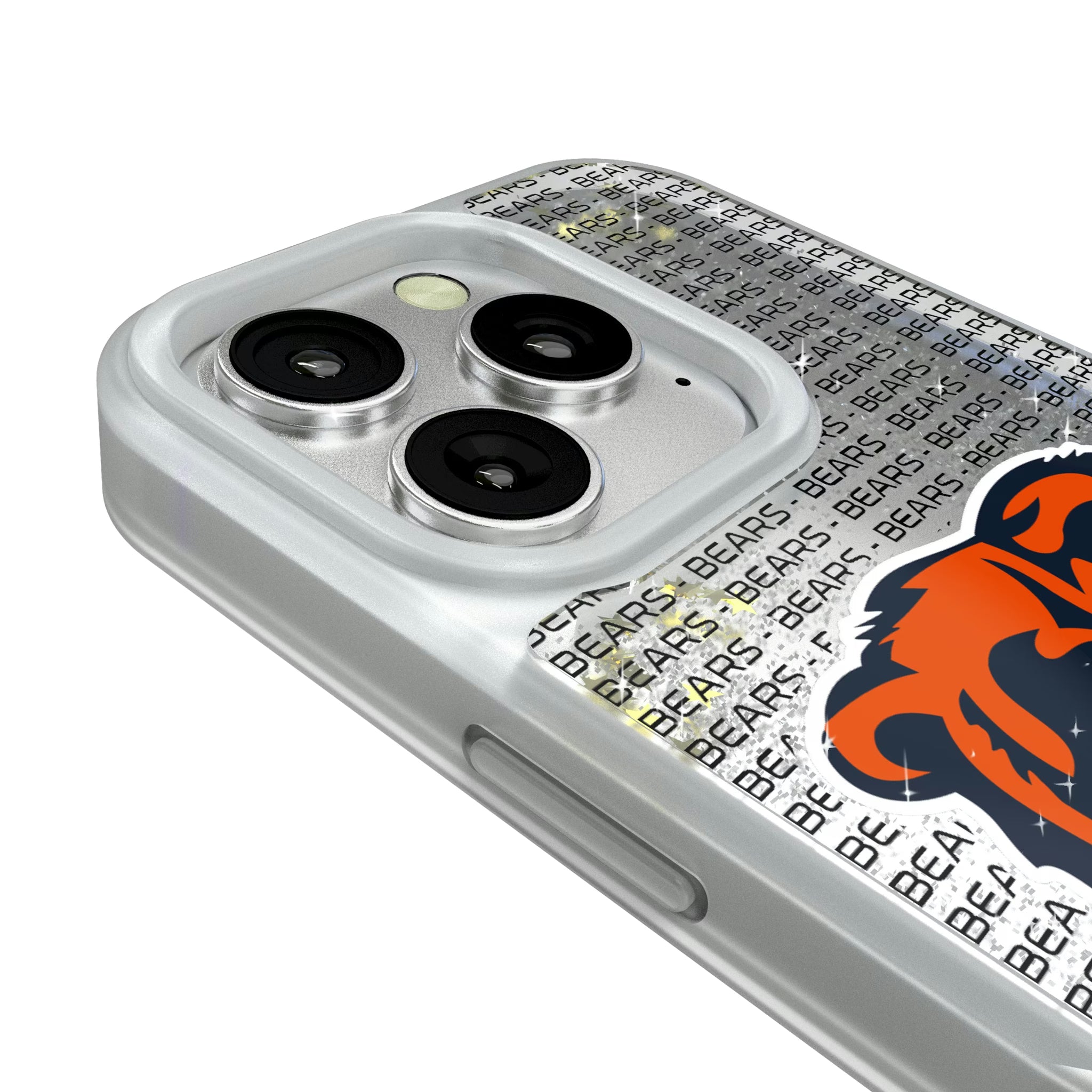 Chicago Bears Text Backdrop iPhone Glitter Phone Case for Apple iPhone - Detail#Device_iPhone 16 Pro