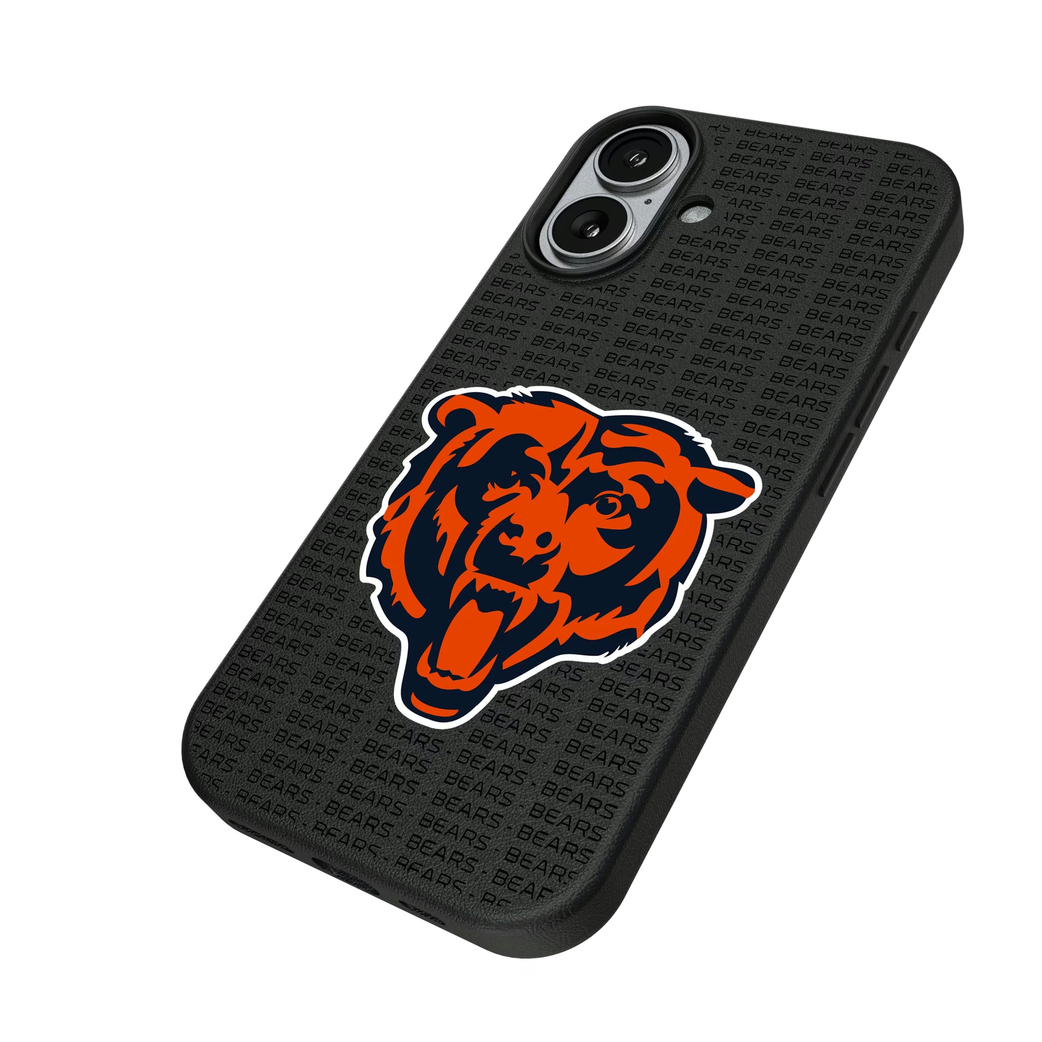 Chicago Bears Text Backdrop iPhone MagSafe Compatible Phone Case for Apple iPhone - Isometric View#Device_iPhone 17