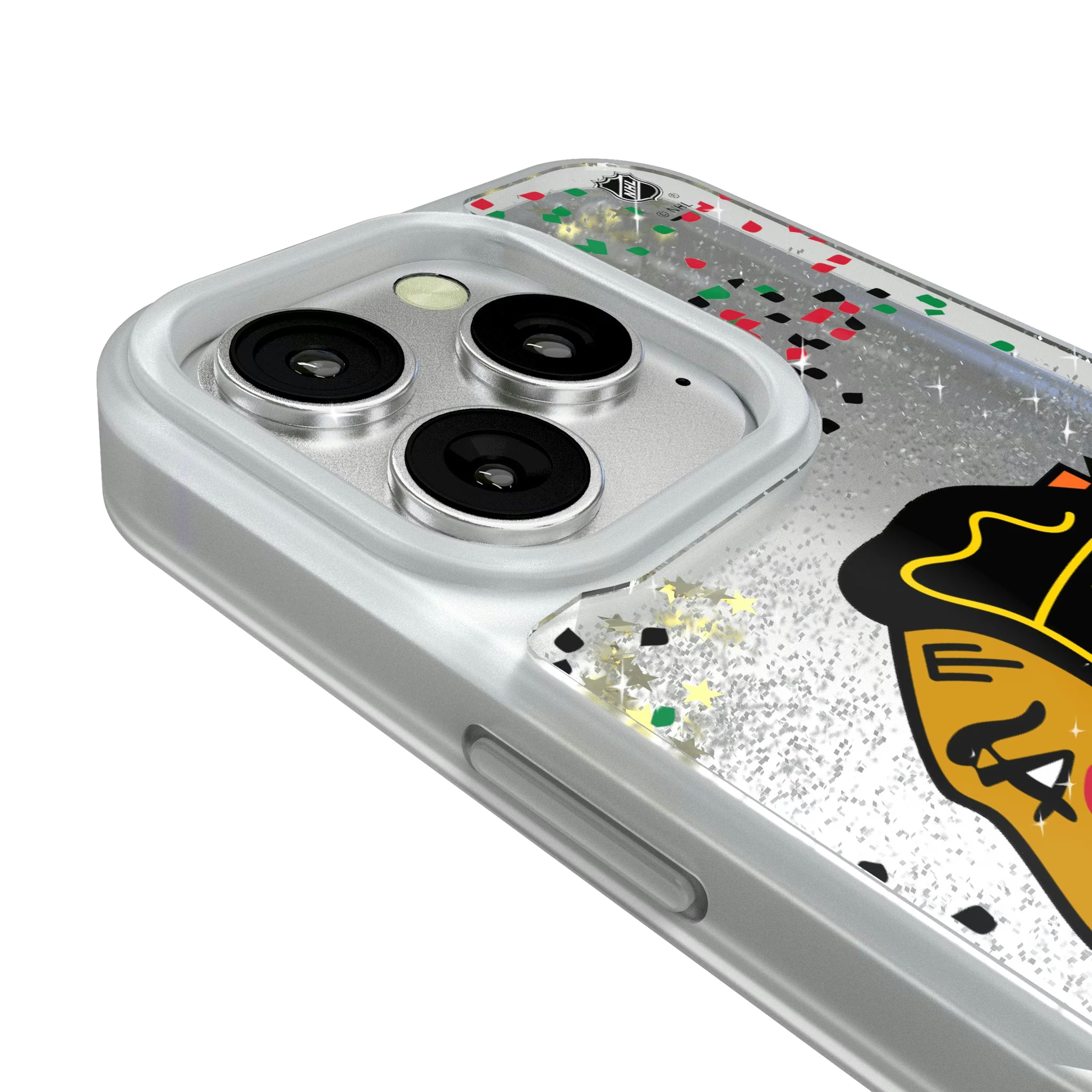 Chicago Blackhawks Confetti iPhone Glitter Phone Case for Apple iPhone - Detail#Device_iPhone 16 Pro