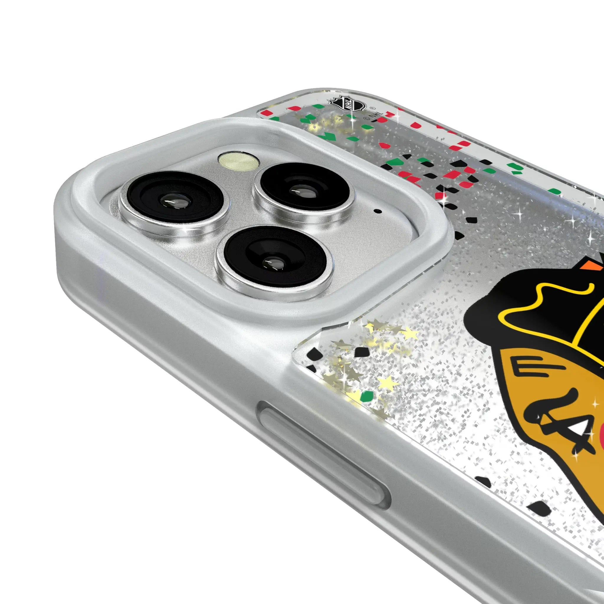 Chicago Blackhawks Confetti iPhone Glitter Phone Case for Apple iPhone - Detail