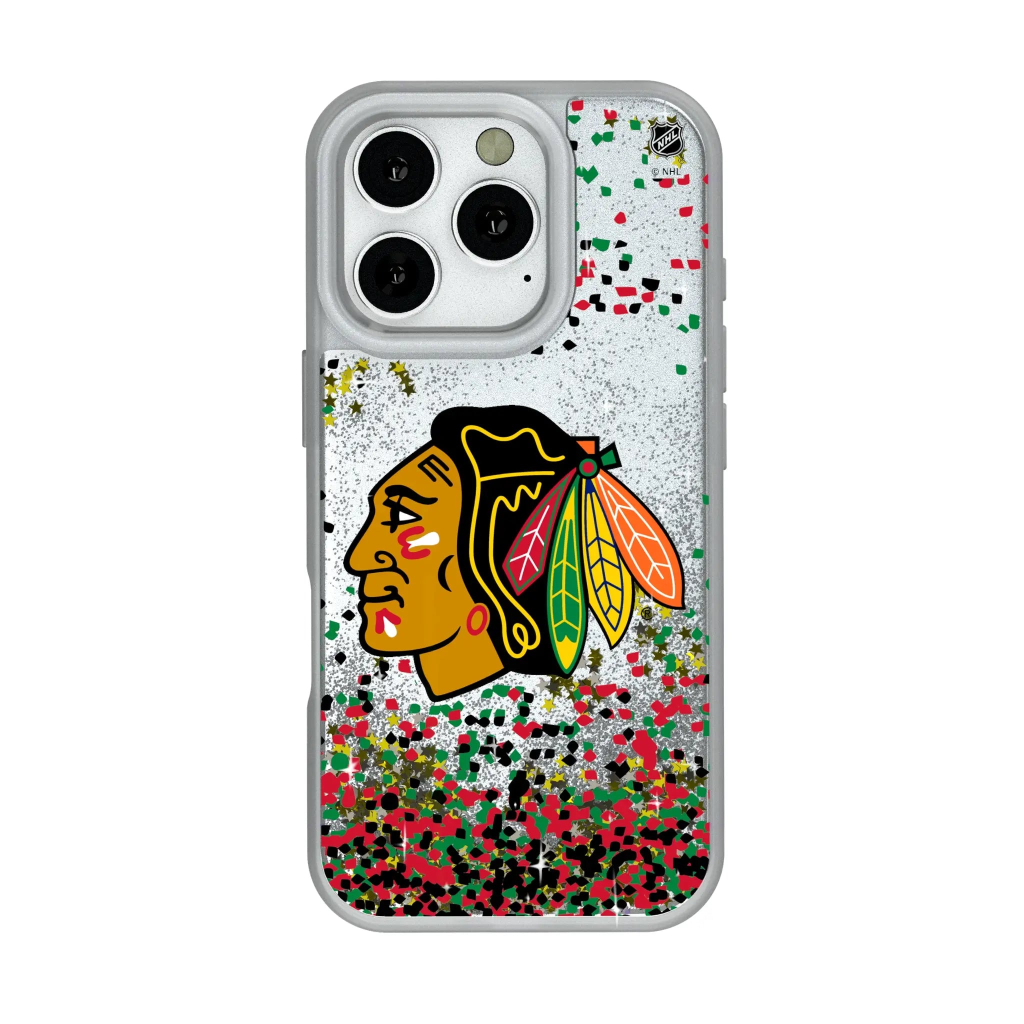 Chicago Blackhawks Confetti iPhone Glitter Phone Case for Apple iPhone