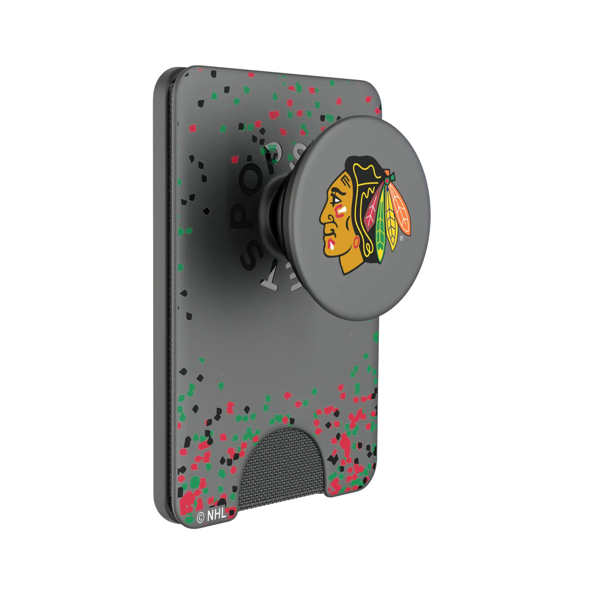Chicago Blackhawks Confetti Popsockets Wallet Magnetic