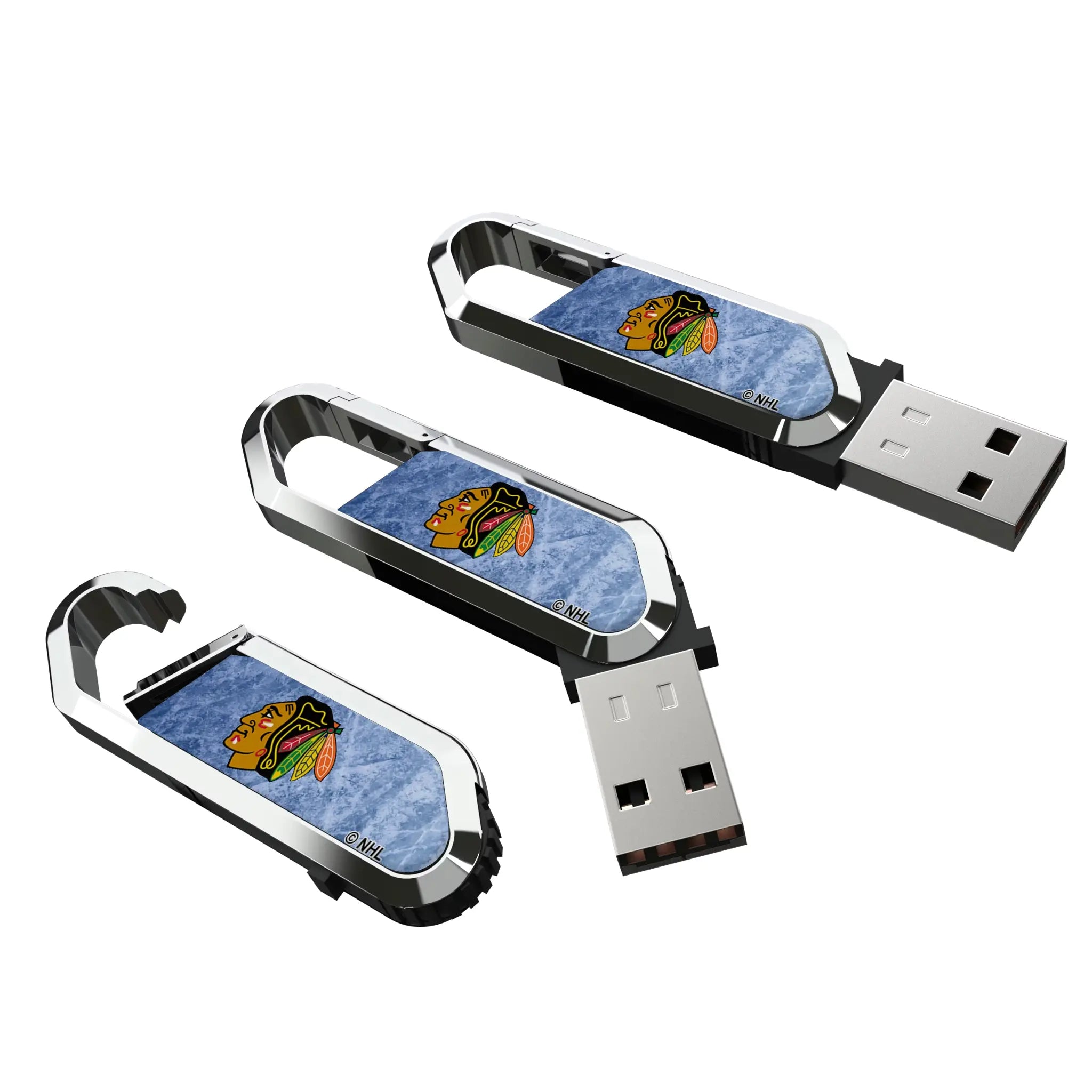 Chicago Blackhawks Ice Flood USB 64GB Clip Style Flash Drive