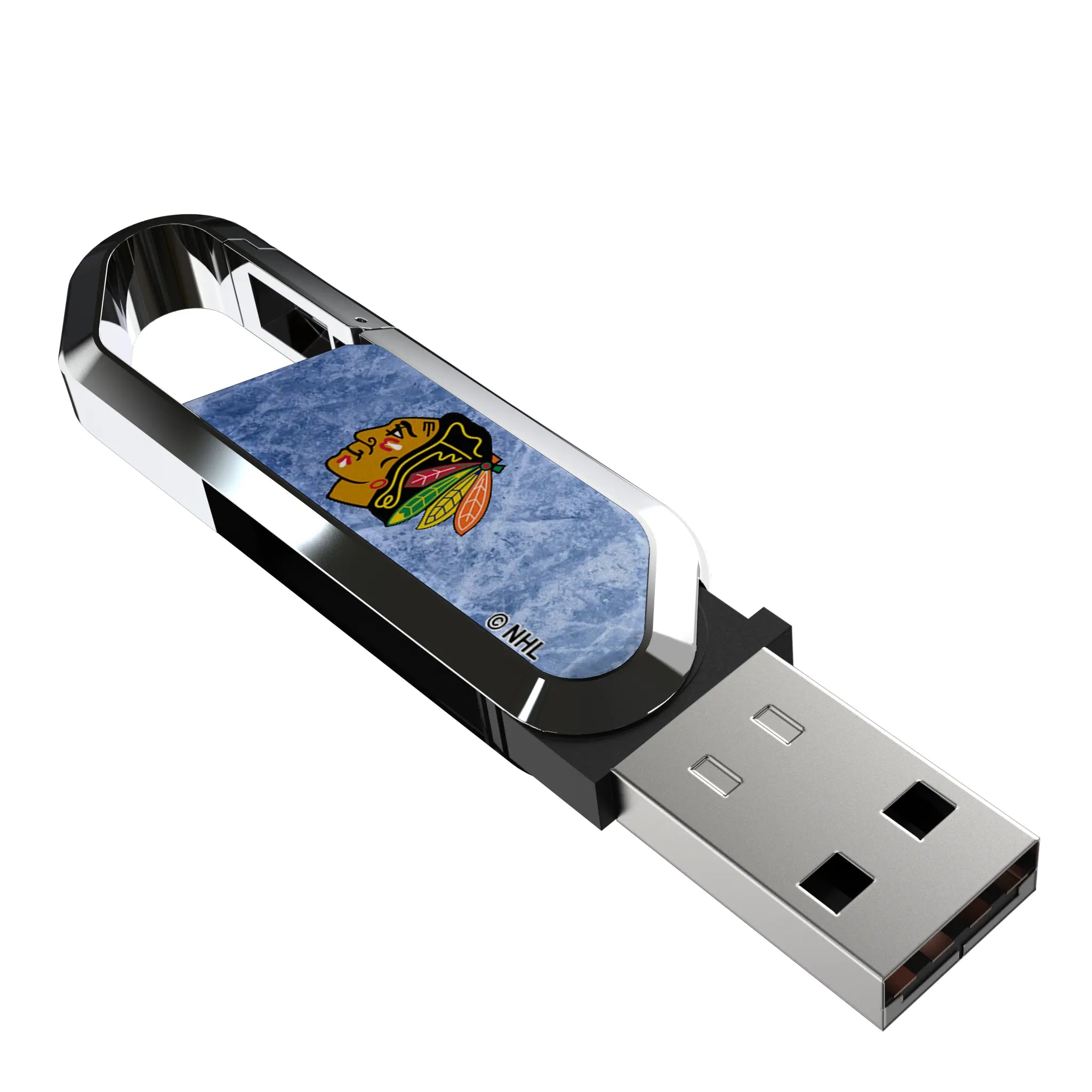Chicago Blackhawks Ice Flood USB 64GB Clip Style Flash Drive