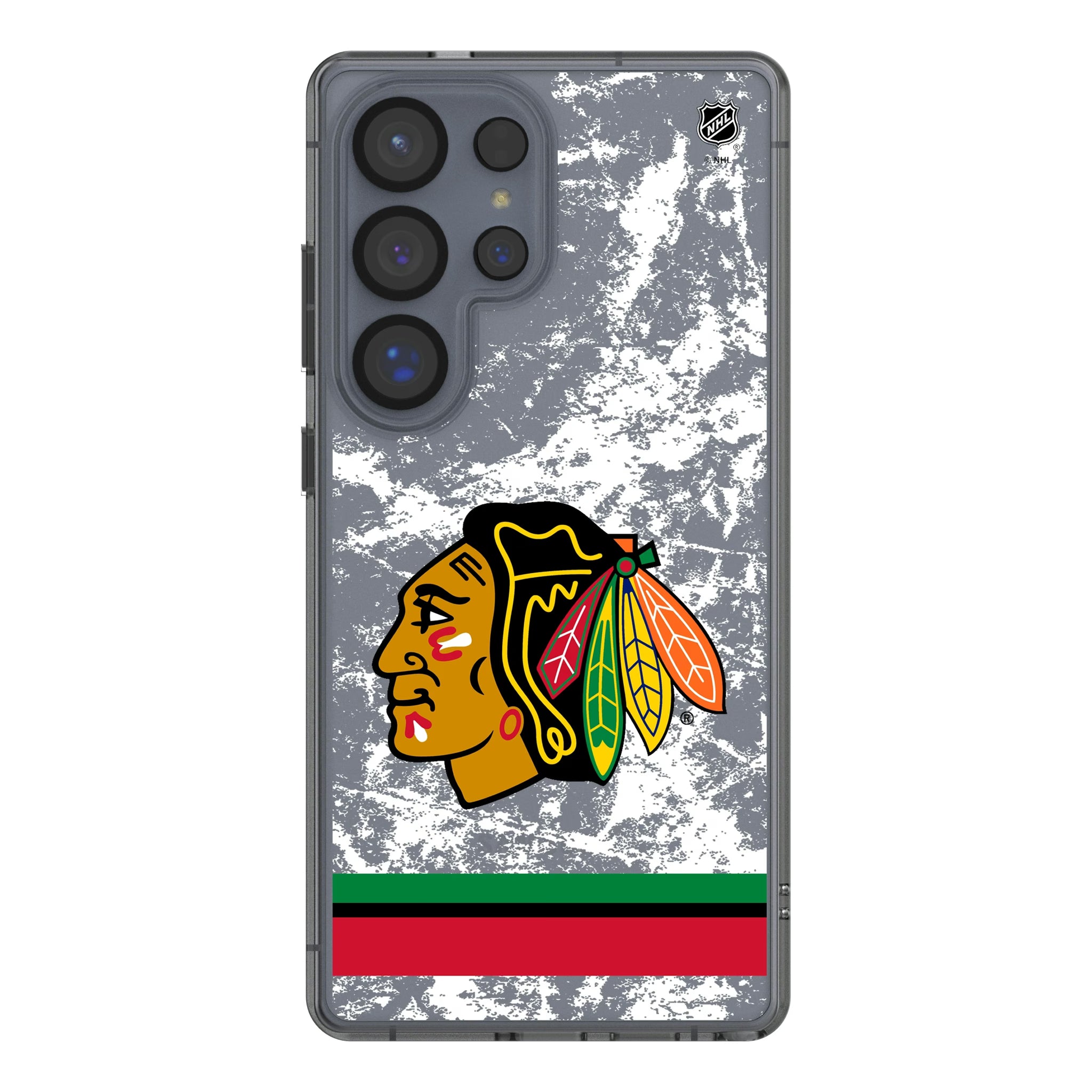 Chicago Blackhawks Ice Stripe Galaxy Clear Phone Case for Samsung Galaxy