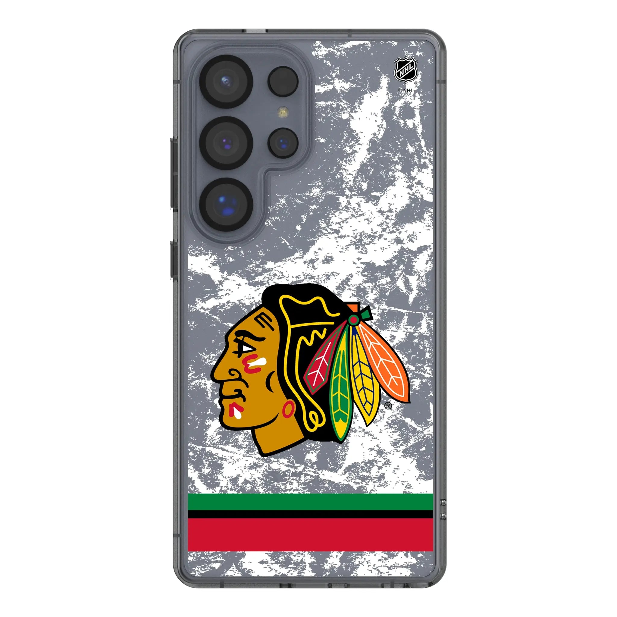 Chicago Blackhawks Ice Stripe Galaxy Clear Phone Case for Samsung Galaxy#Device_Galaxy S25 Ultra