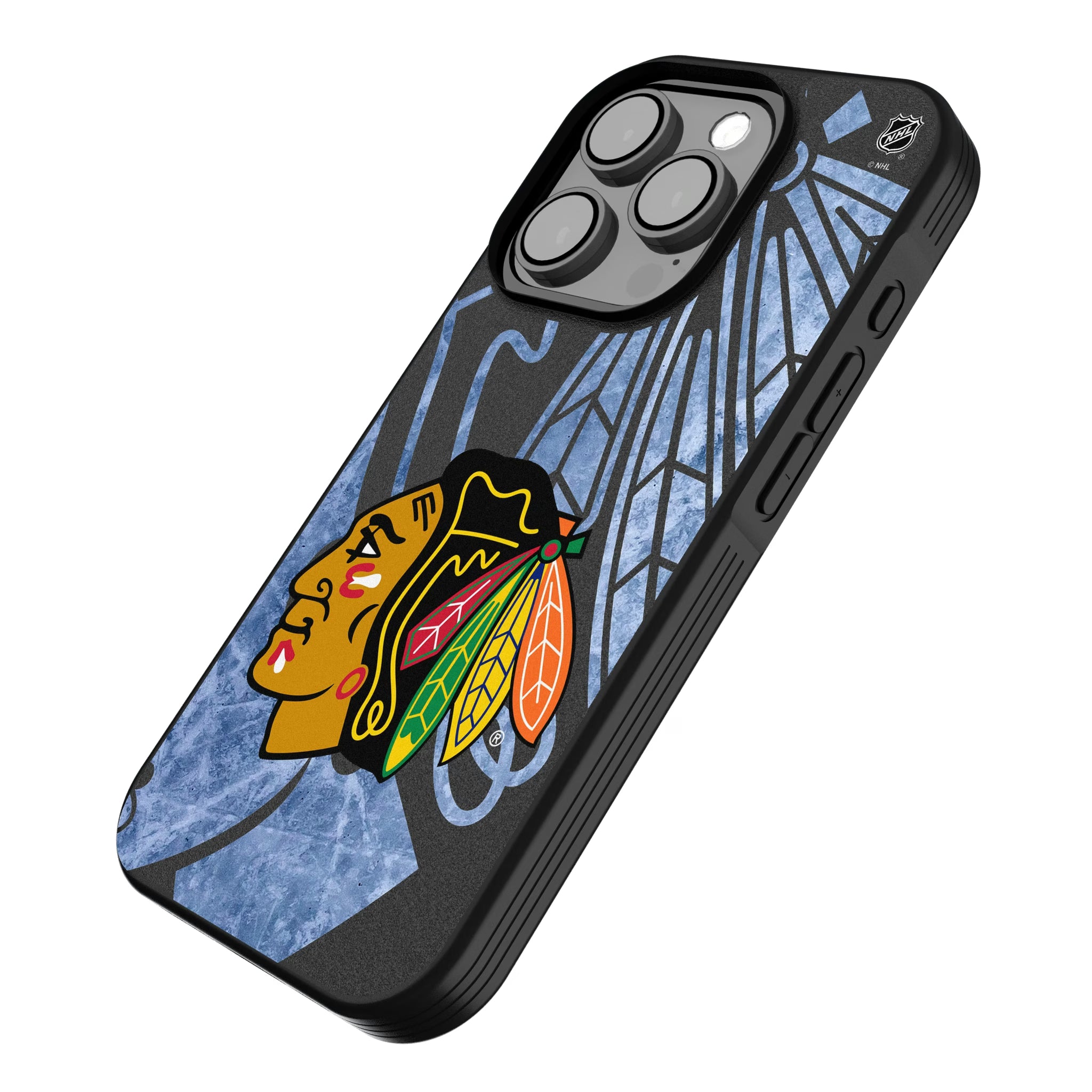 Chicago Blackhawks Ice Tilt iPhone Bump Phone Case for Apple iPhone - Isometric View