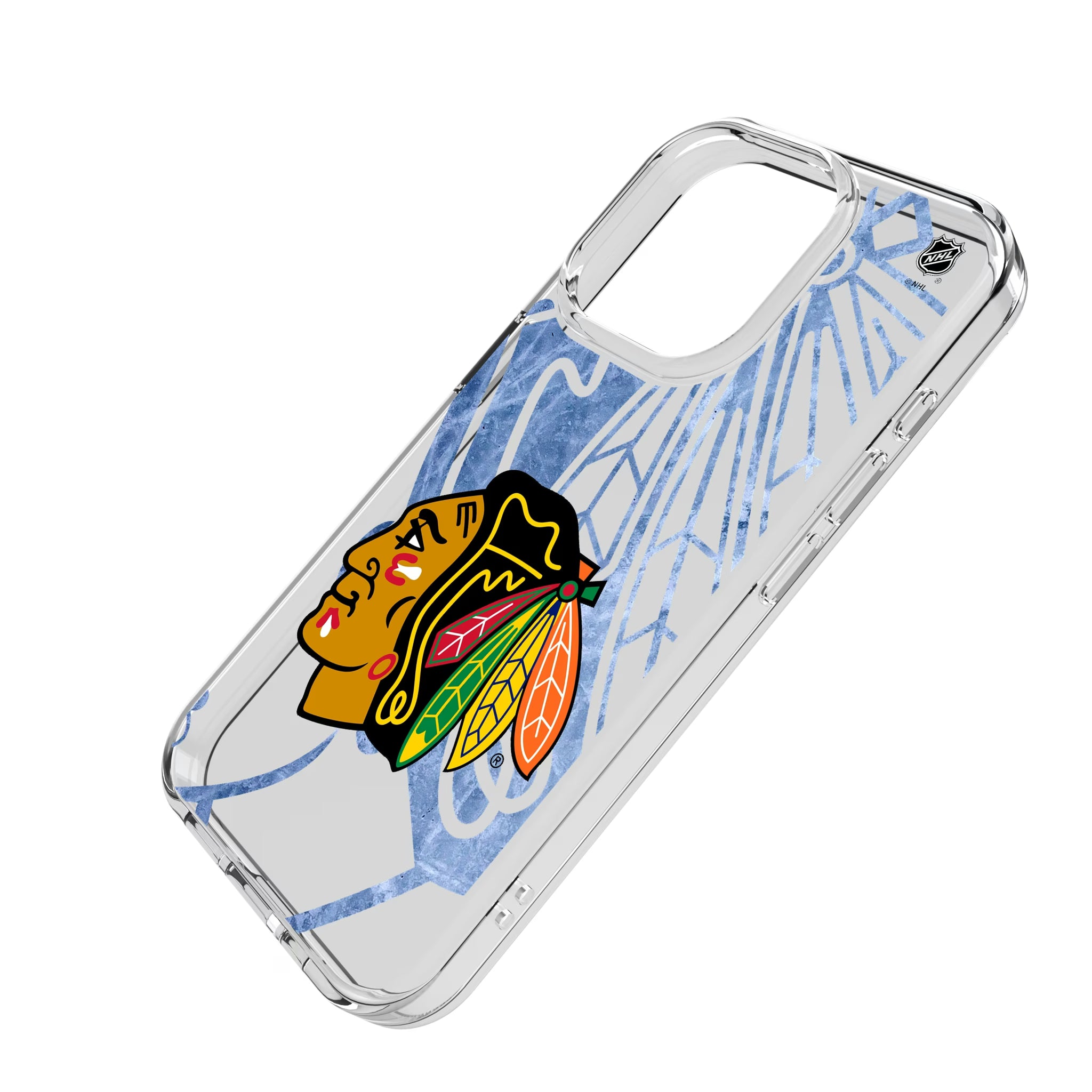 Chicago Blackhawks Ice Tilt iPhone Clear Phone Case for Apple iPhone - Isometric View