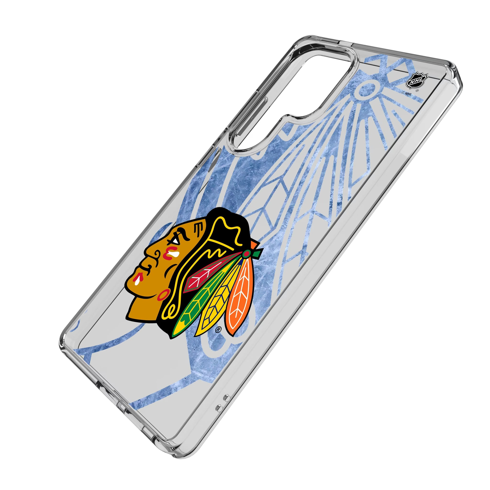 Chicago Blackhawks Ice Tilt Galaxy Clear Phone Case for Samsung Galaxy - Isometric View