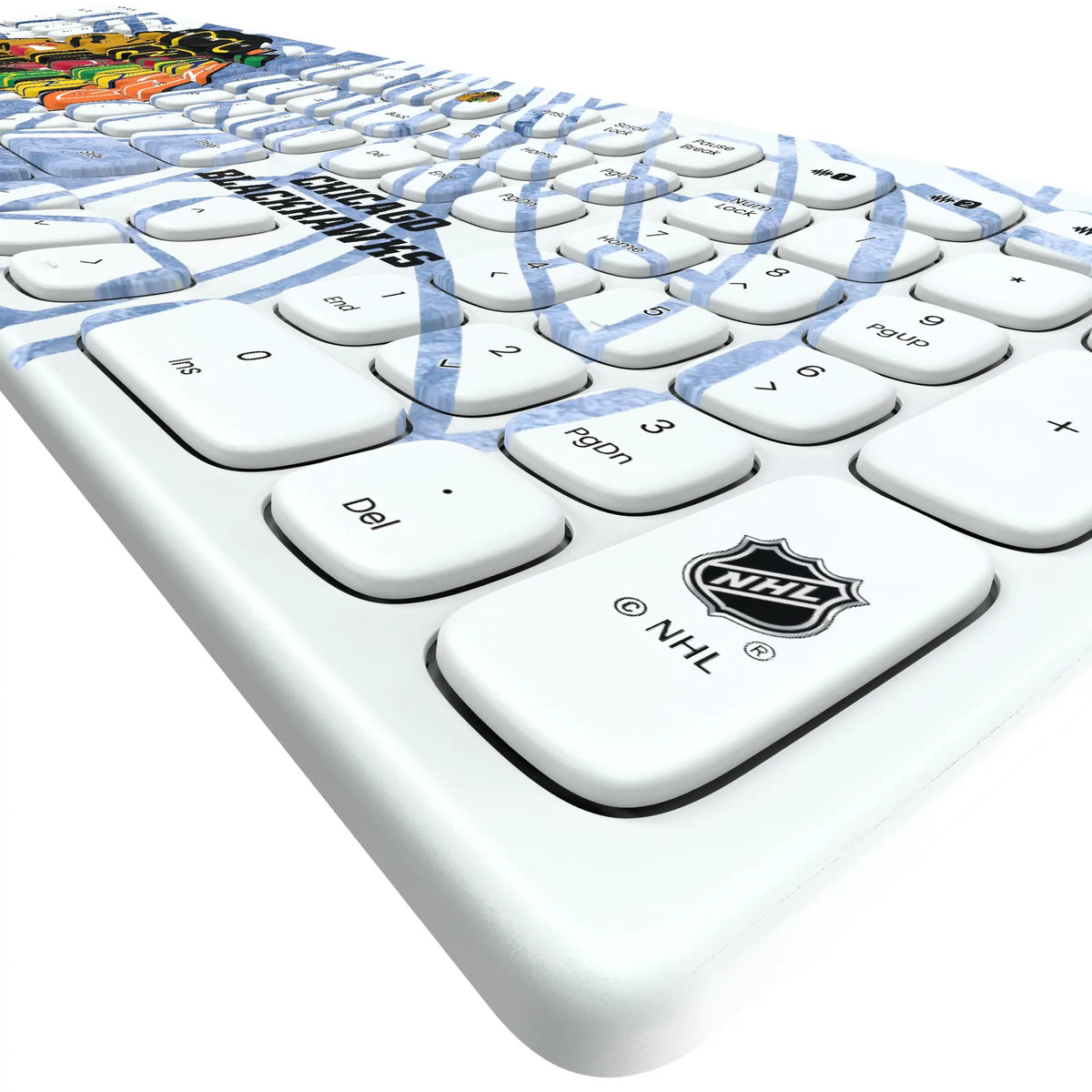 Chicago Blackhawks Ice Tilt KKB605 Curved Wireless Keyboard - Detail