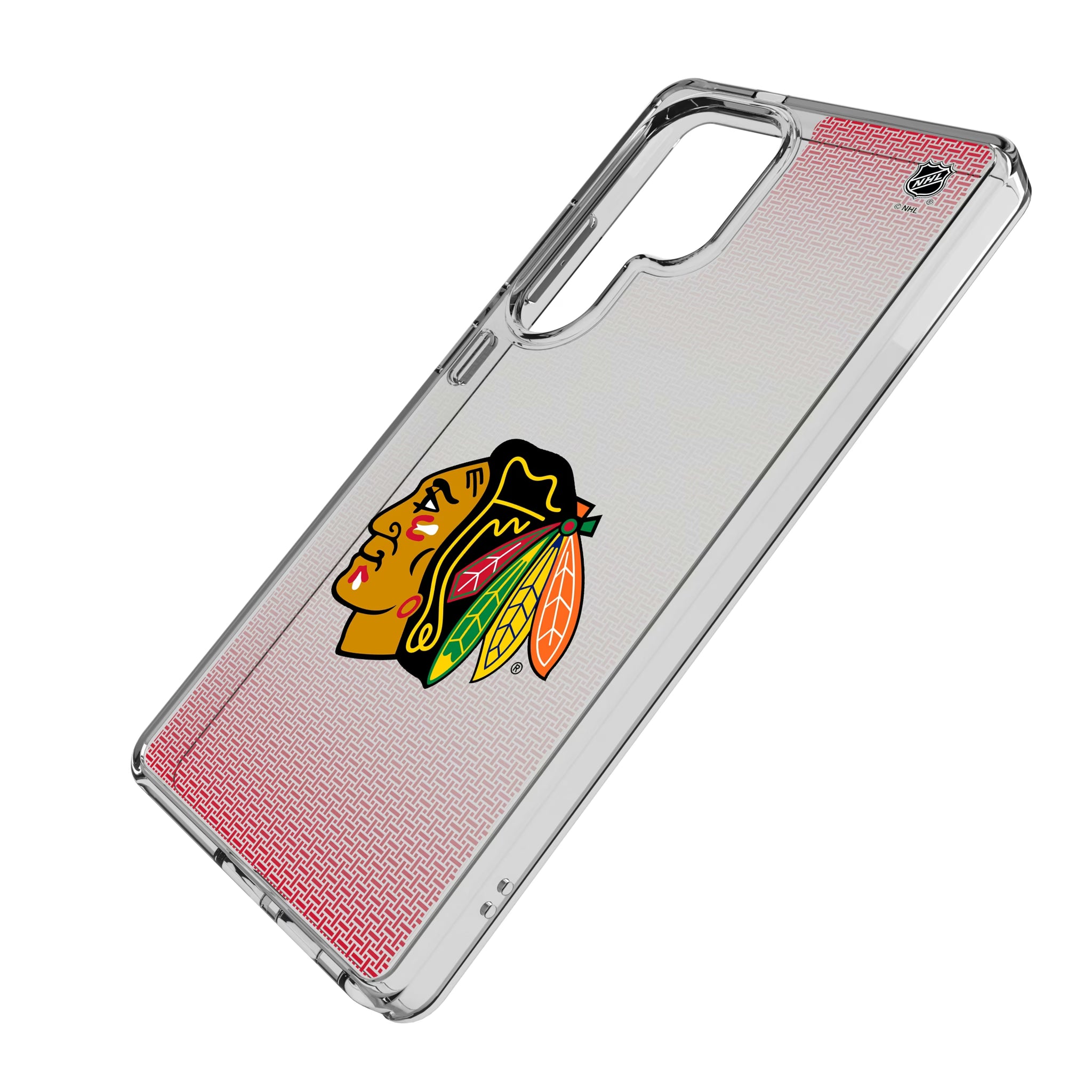 Chicago Blackhawks Linen Galaxy Clear Phone Case for Samsung Galaxy - Isometric View