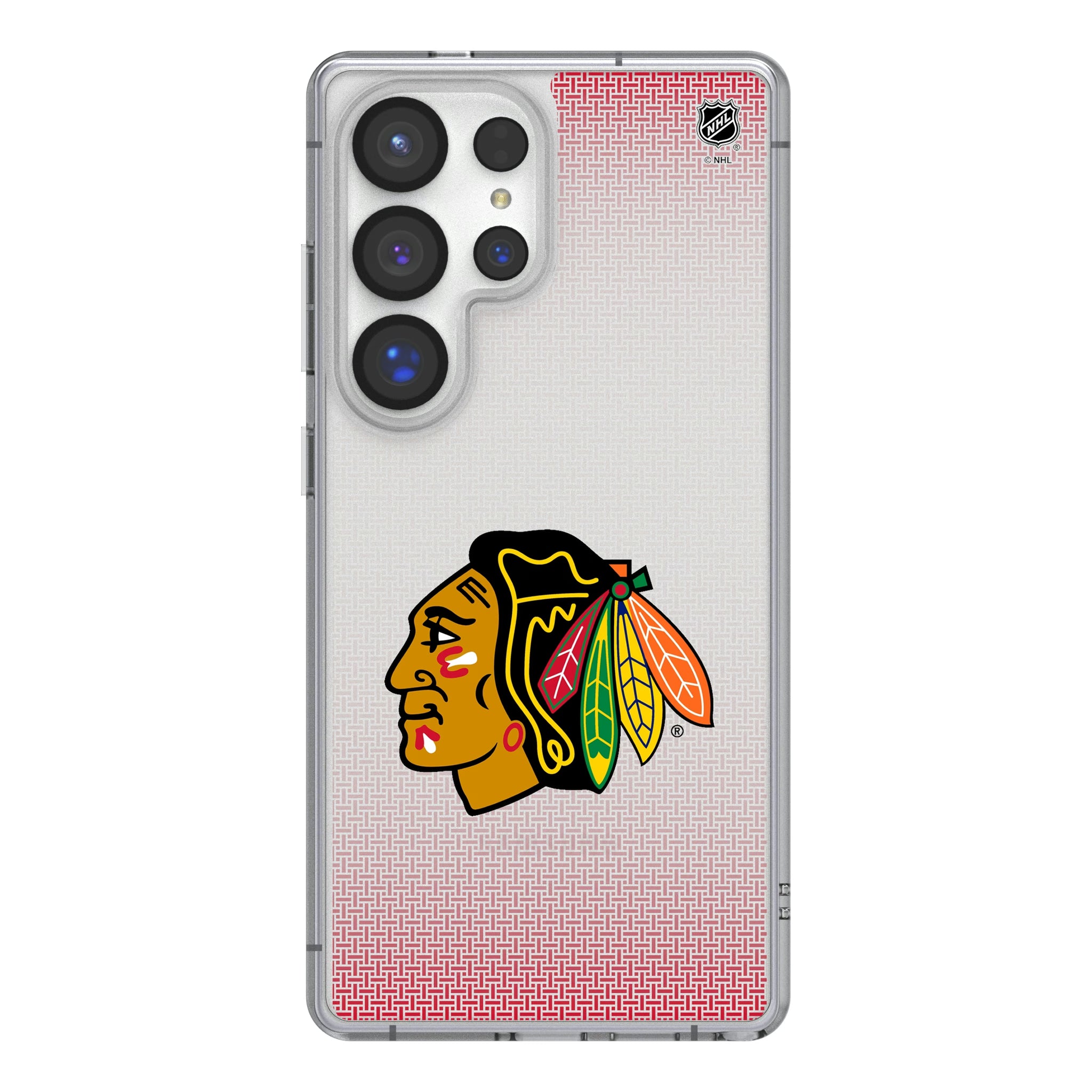 Chicago Blackhawks Linen Galaxy Clear Phone Case for Samsung Galaxy
