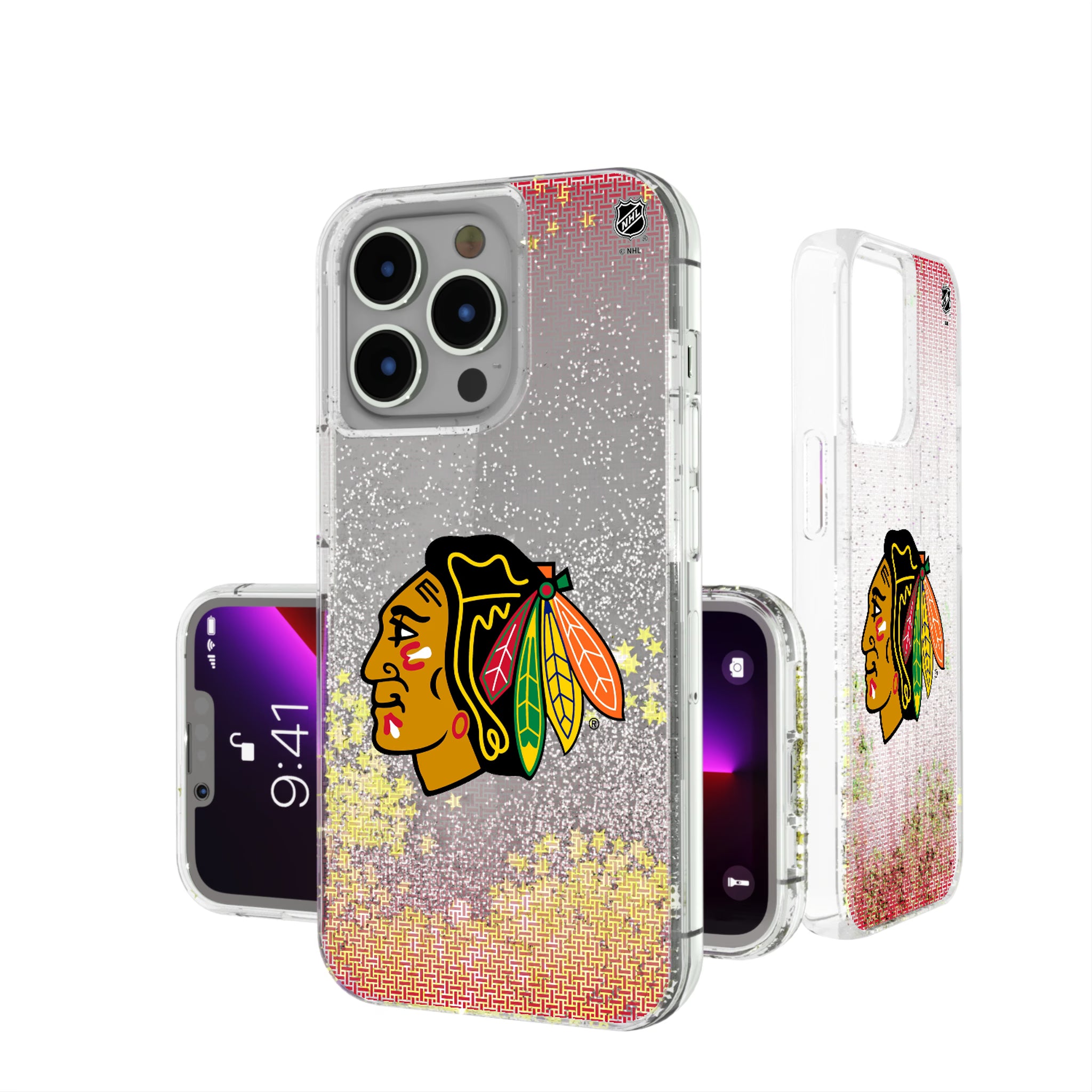 Chicago Blackhawks Linen iPhone Glitter Phone Case for Apple iPhone