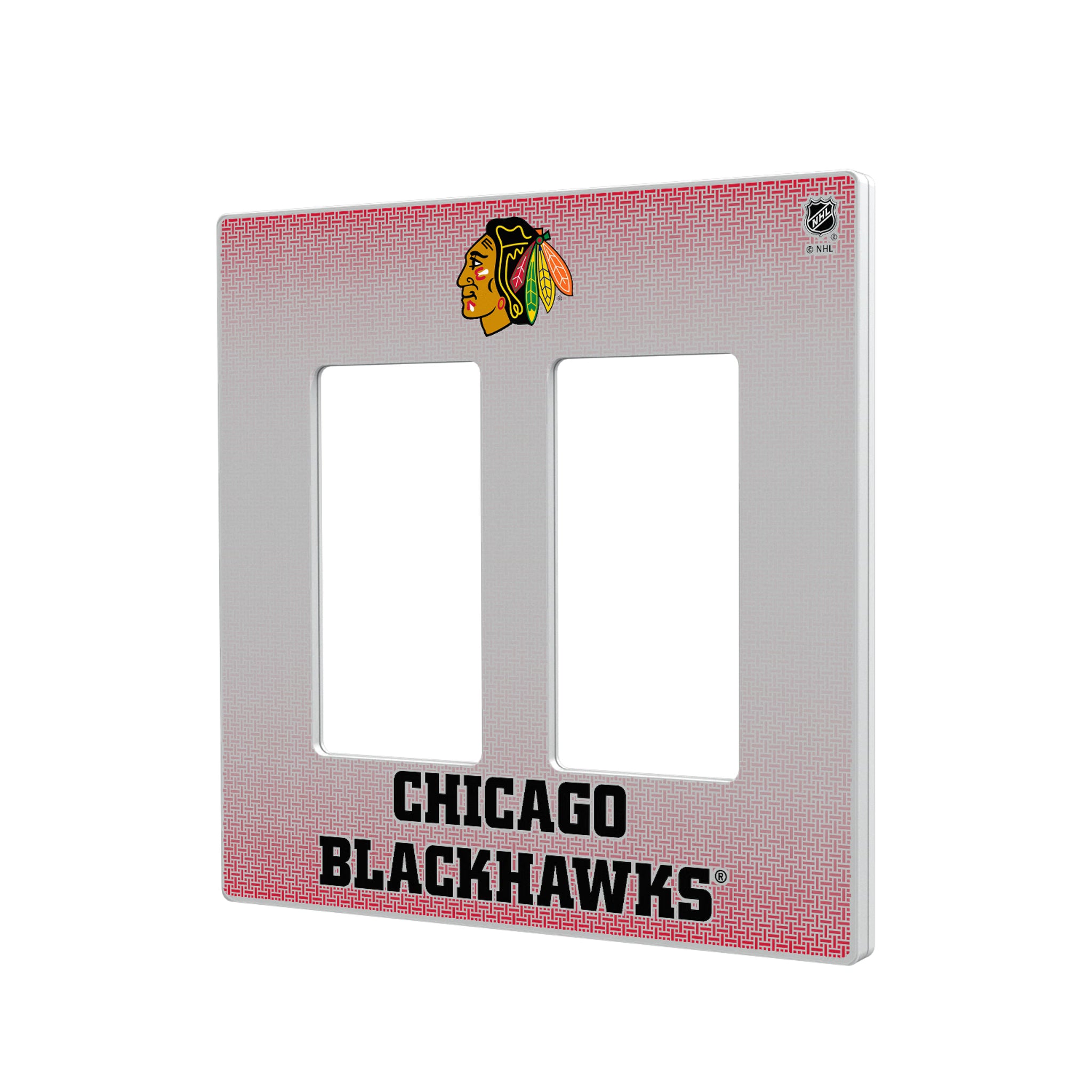 Chicago Blackhawks Linen Hidden-Screw Light Switch Plate#Style_Double Rocker