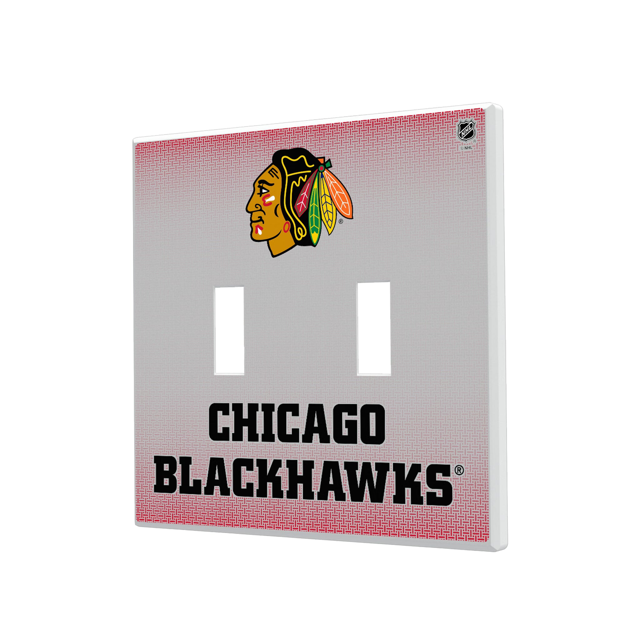 Chicago Blackhawks Linen Hidden-Screw Light Switch Plate#Style_Double Toggle
