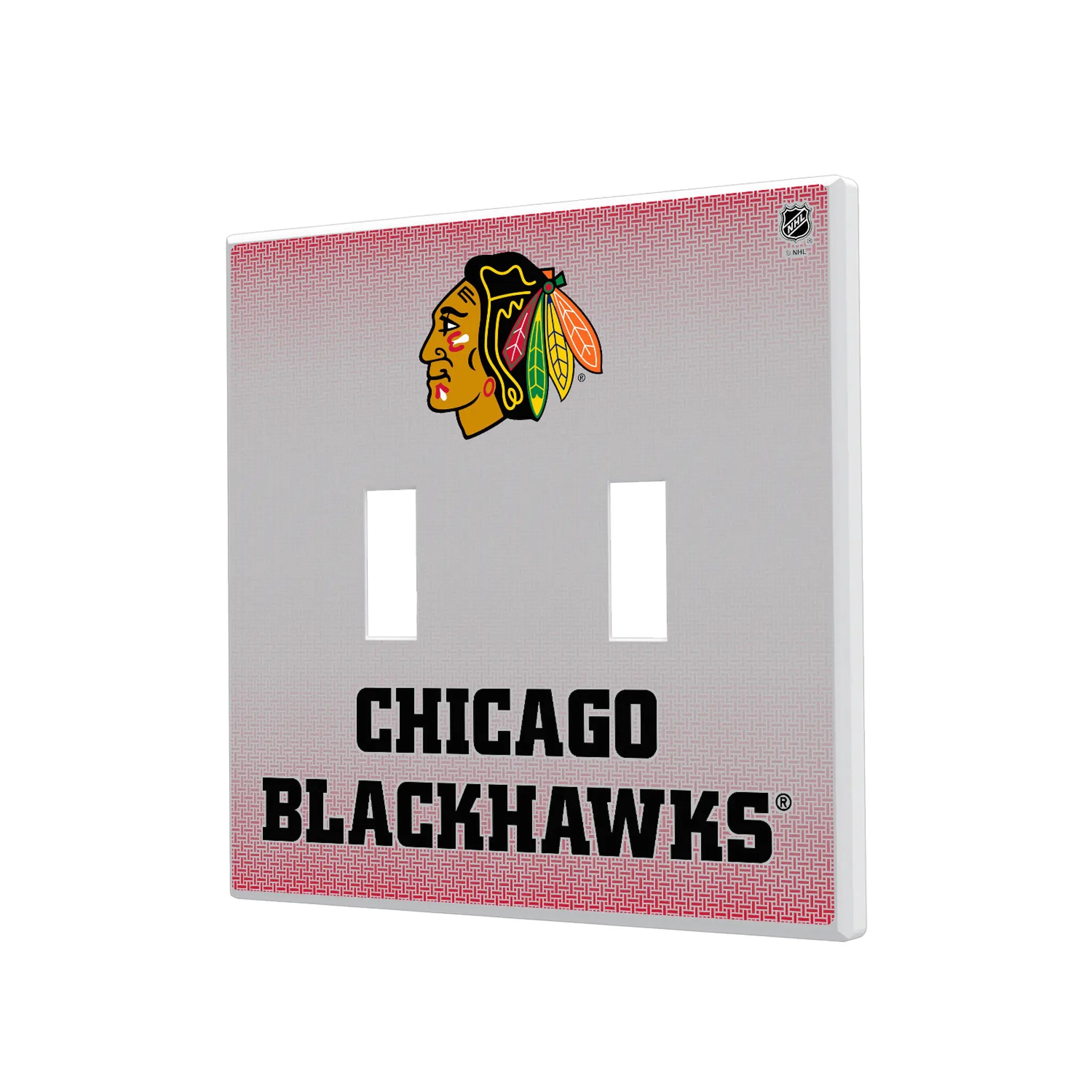 Chicago Blackhawks Linen Hidden-Screw Light Switch Plate#Style_Double Toggle