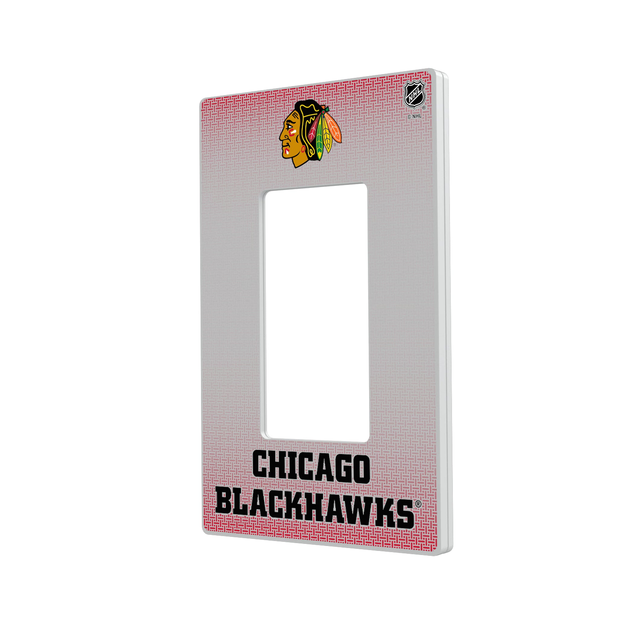 Chicago Blackhawks Linen Hidden-Screw Light Switch Plate#Style_Single Rocker
