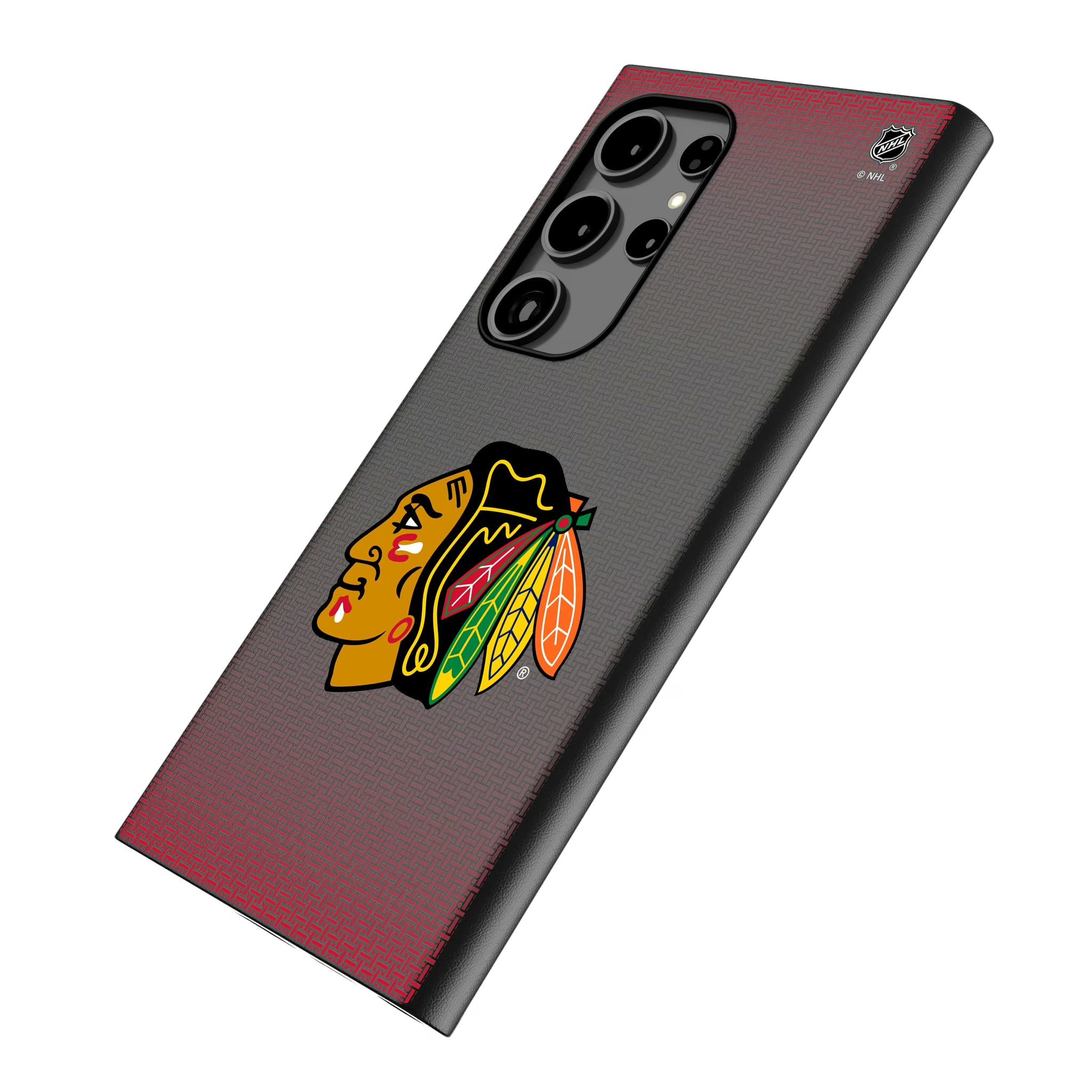 Chicago Blackhawks Linen Galaxy MagSafe Compatible Phone Case for Samsung Galaxy - Isometric View