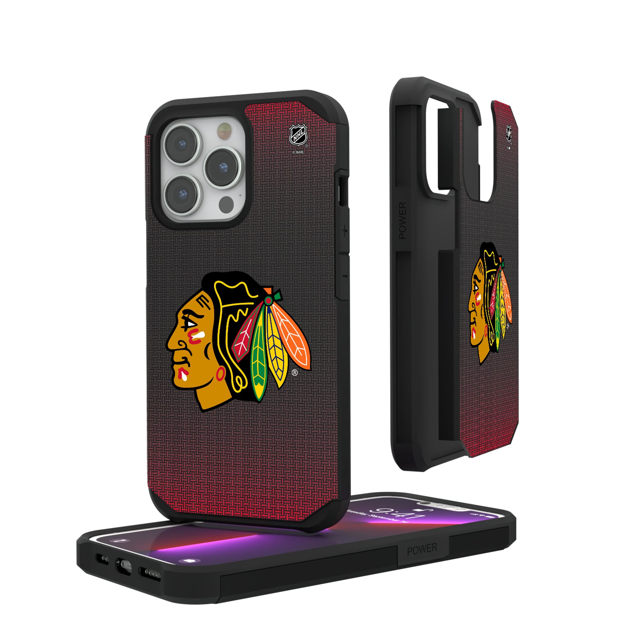 Chicago Blackhawks Linen iPhone Rugged Phone Case for Apple iPhone#Device_iPhone 13 Pro