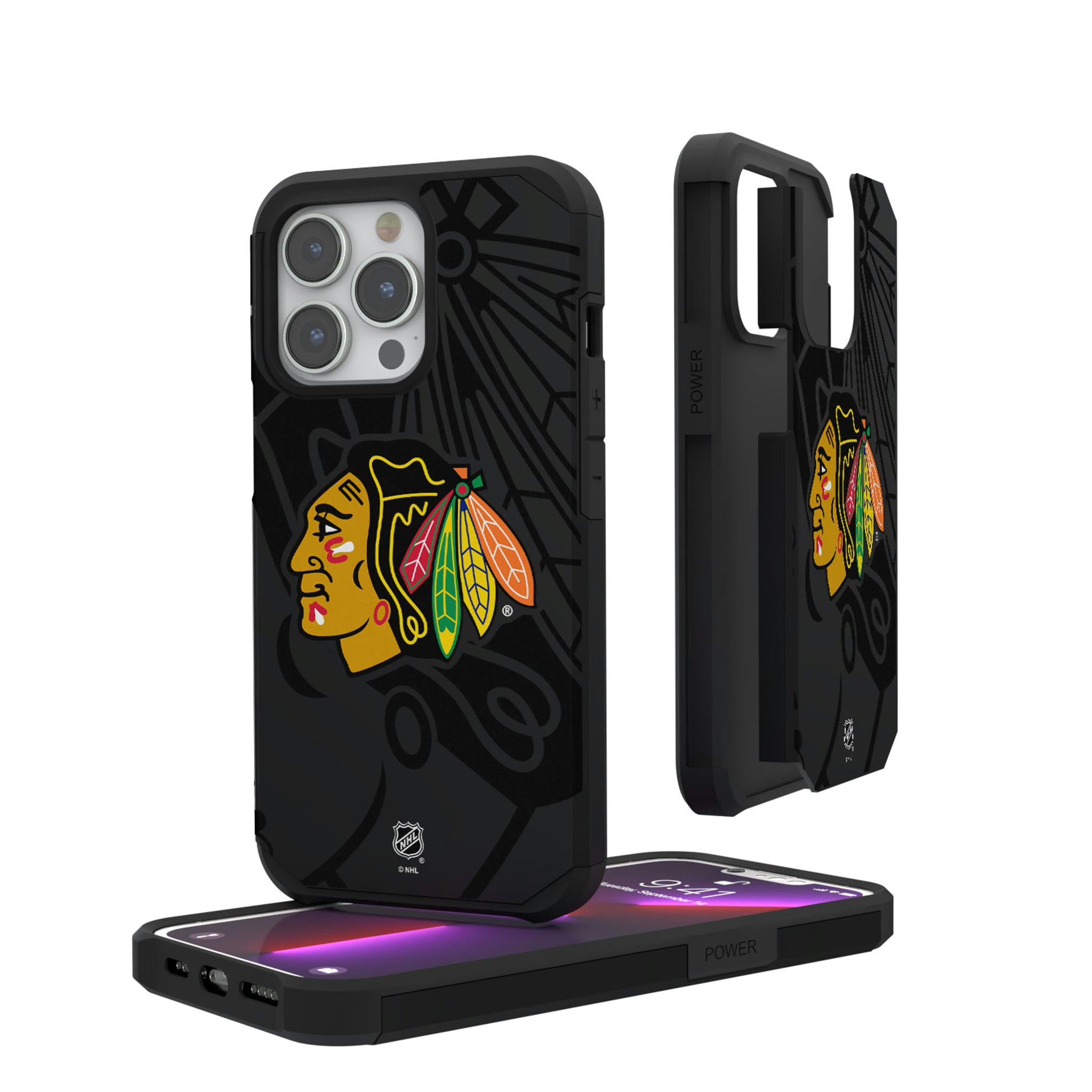 Chicago Blackhawks Monocolor Tilt iPhone Rugged Phone Case for Apple iPhone