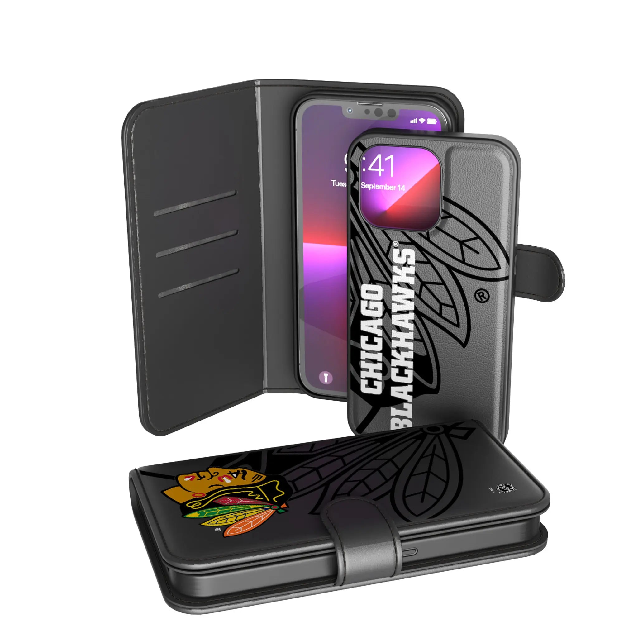 Chicago Blackhawks Monocolor Tilt iPhone Wallet Phone Case for Apple iPhone