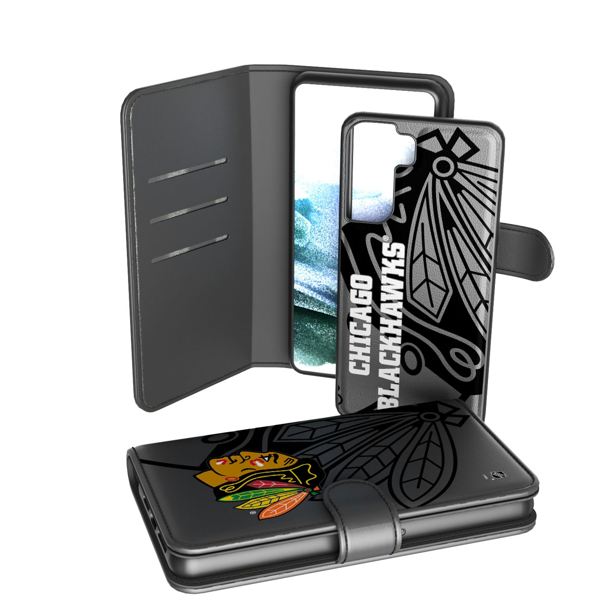 Chicago Blackhawks Monocolor Tilt Galaxy Wallet Phone Case for Samsung Galaxy