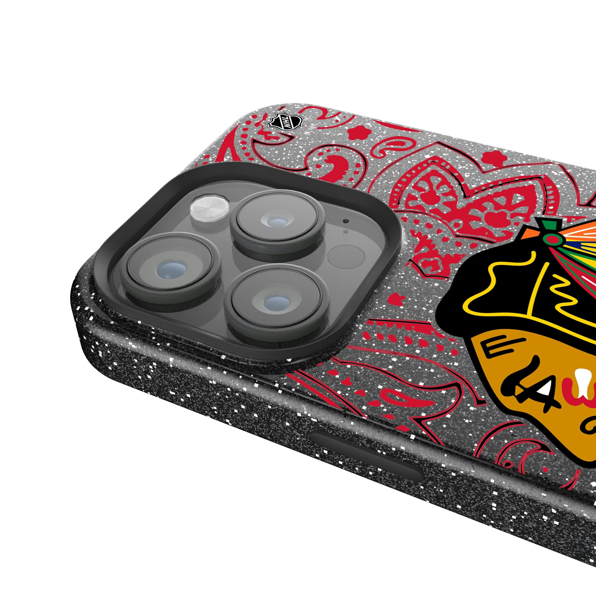 Chicago Blackhawks Paisley iPhone Bling Phone Case for Apple iPhone - Detail