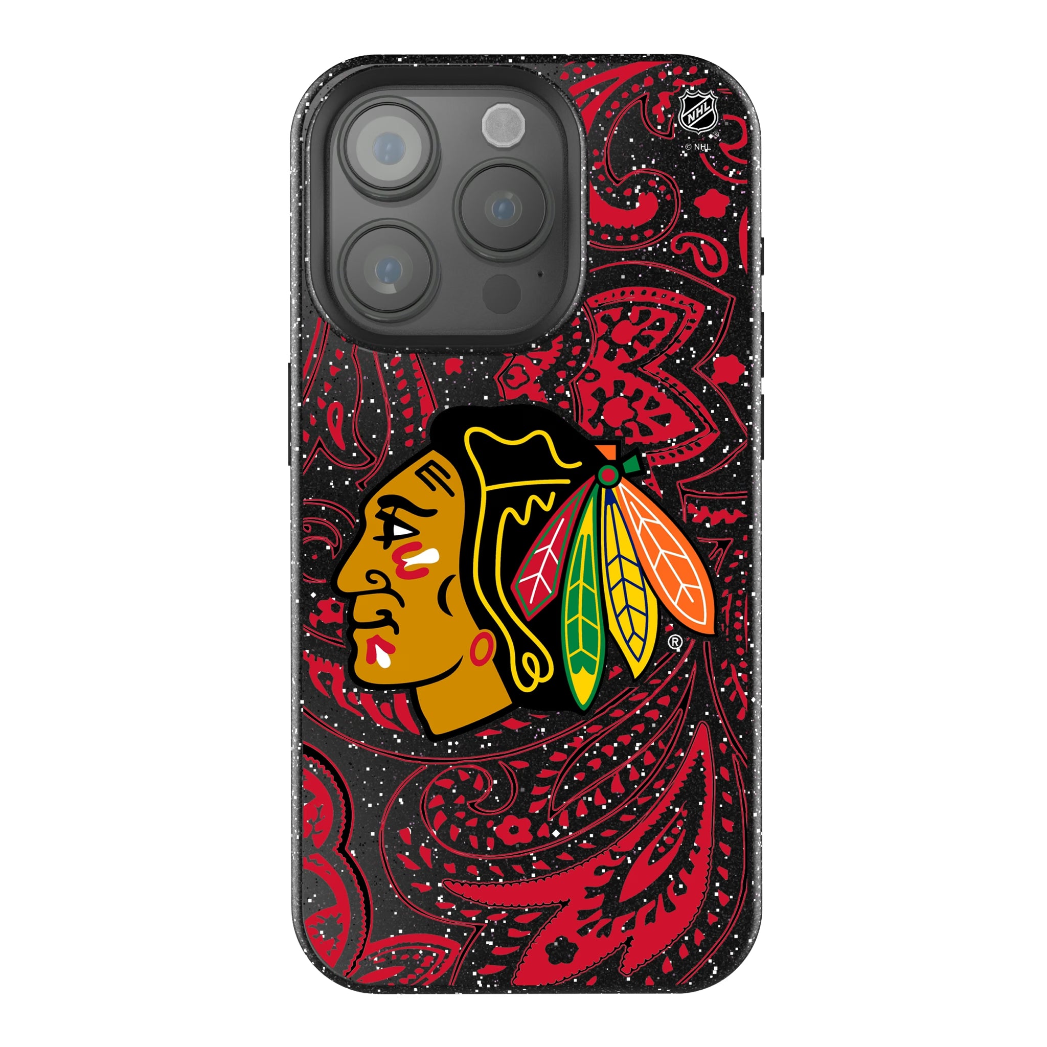 Chicago Blackhawks Paisley iPhone Bling Phone Case for Apple iPhone