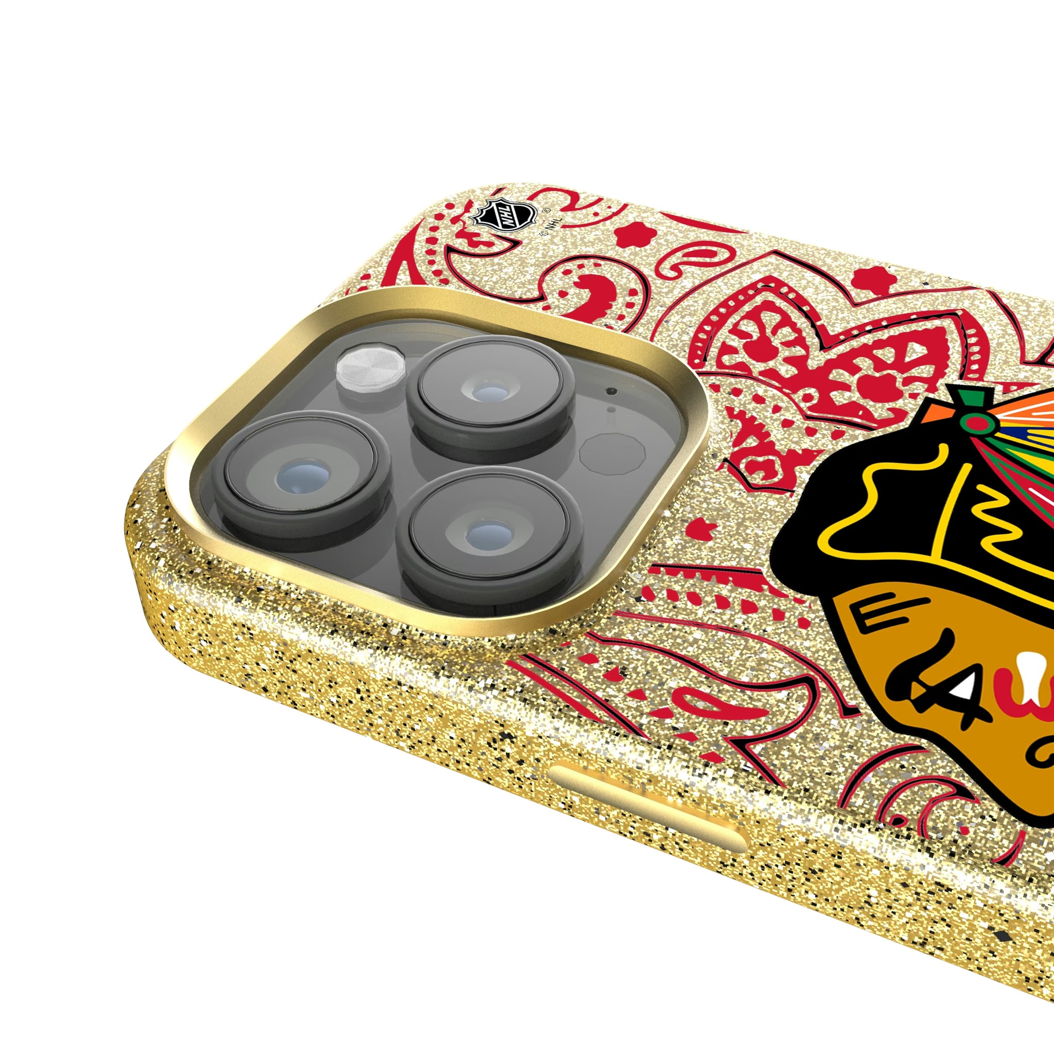 Chicago Blackhawks Paisley iPhone Bling Phone Case for Apple iPhone - Detail