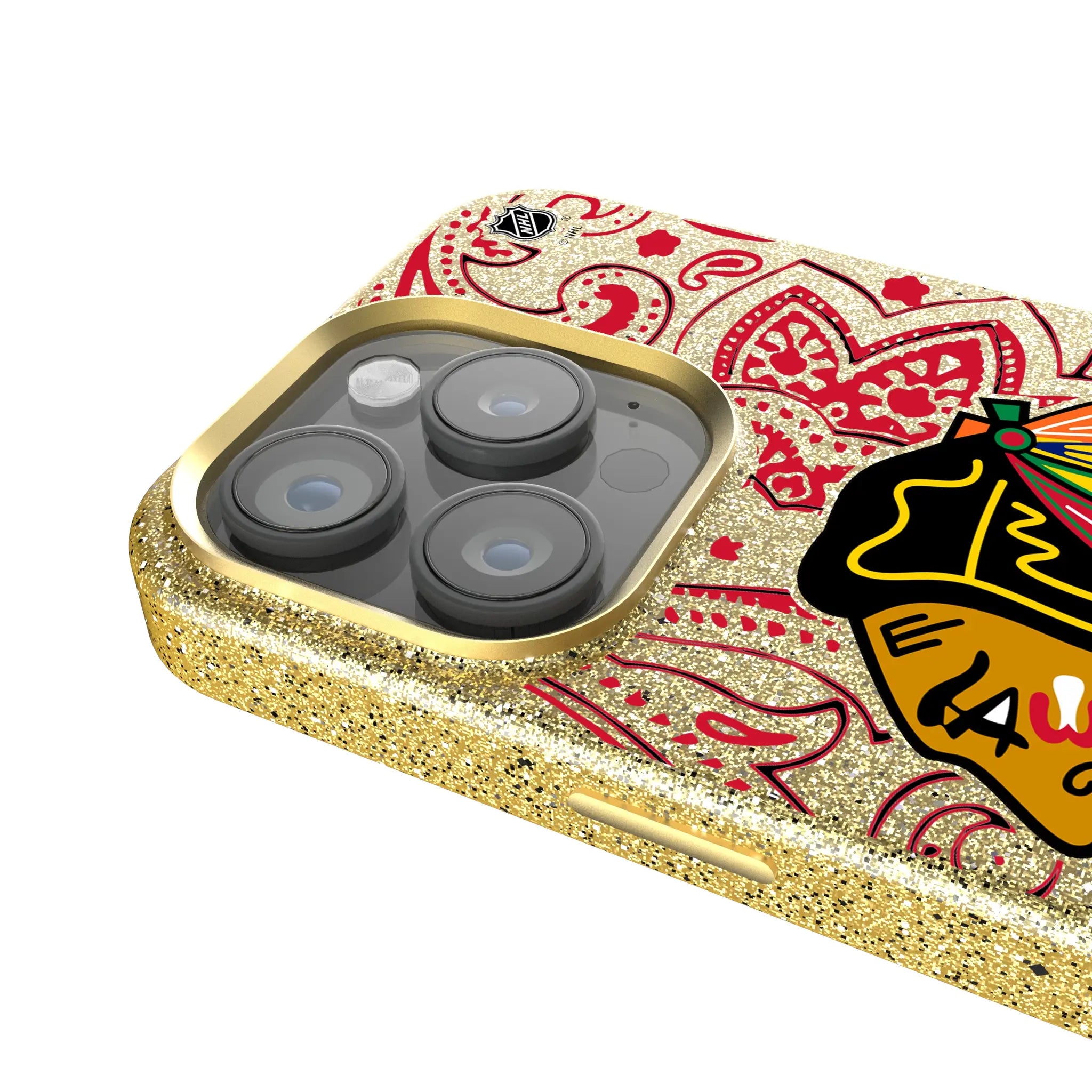 Chicago Blackhawks Paisley iPhone Bling Phone Case for Apple iPhone - Detail