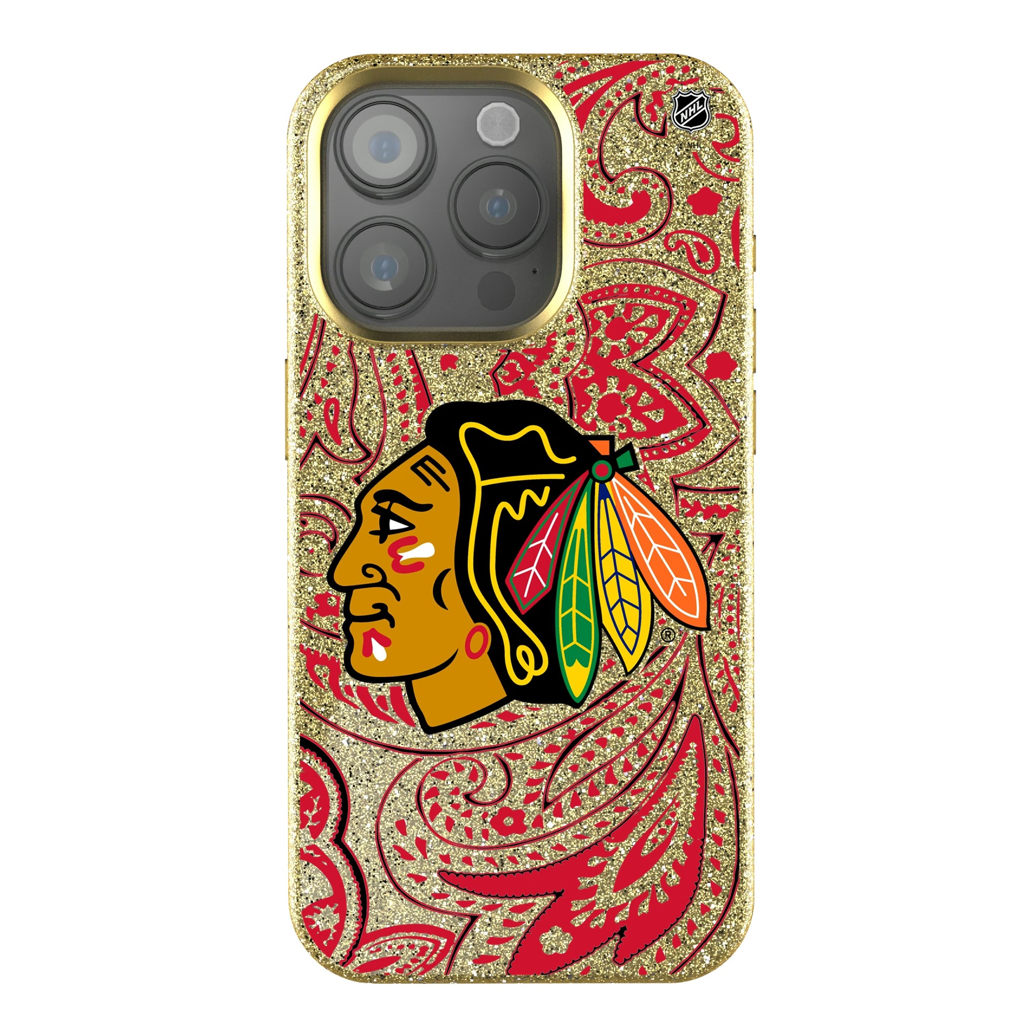 Chicago Blackhawks Paisley iPhone Bling Phone Case for Apple iPhone