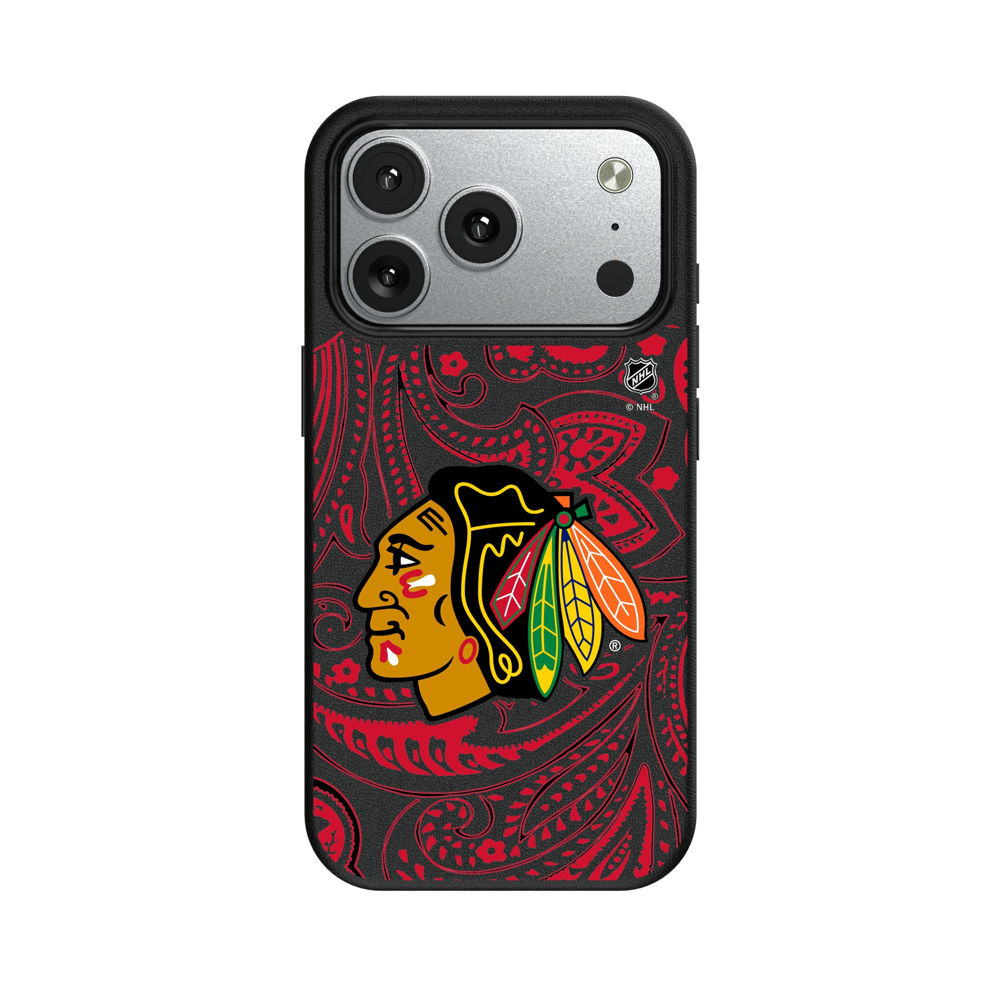 Chicago Blackhawks Paisley iPhone MagSafe Compatible Phone Case for Apple iPhone#Device_iPhone 17 Pro
