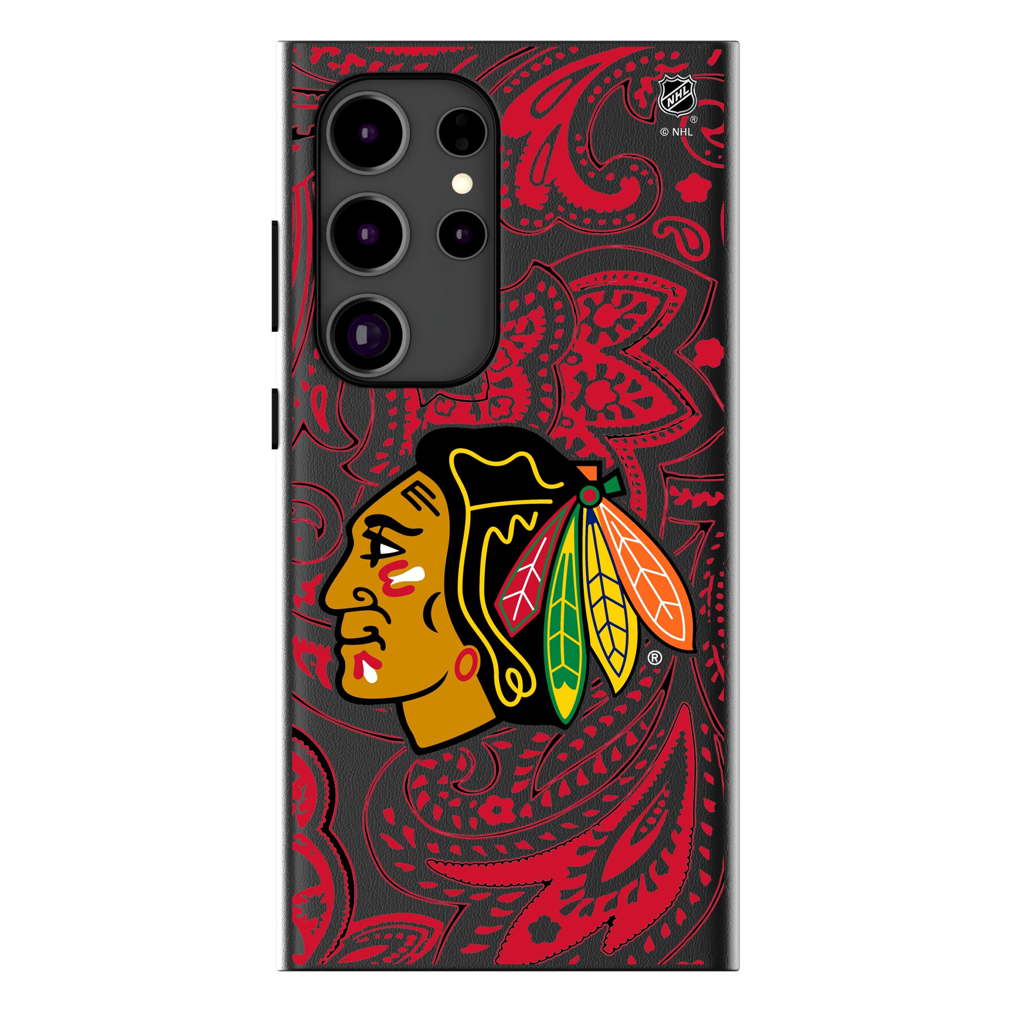 Chicago Blackhawks Paisley Galaxy MagSafe Compatible Phone Case for Samsung Galaxy