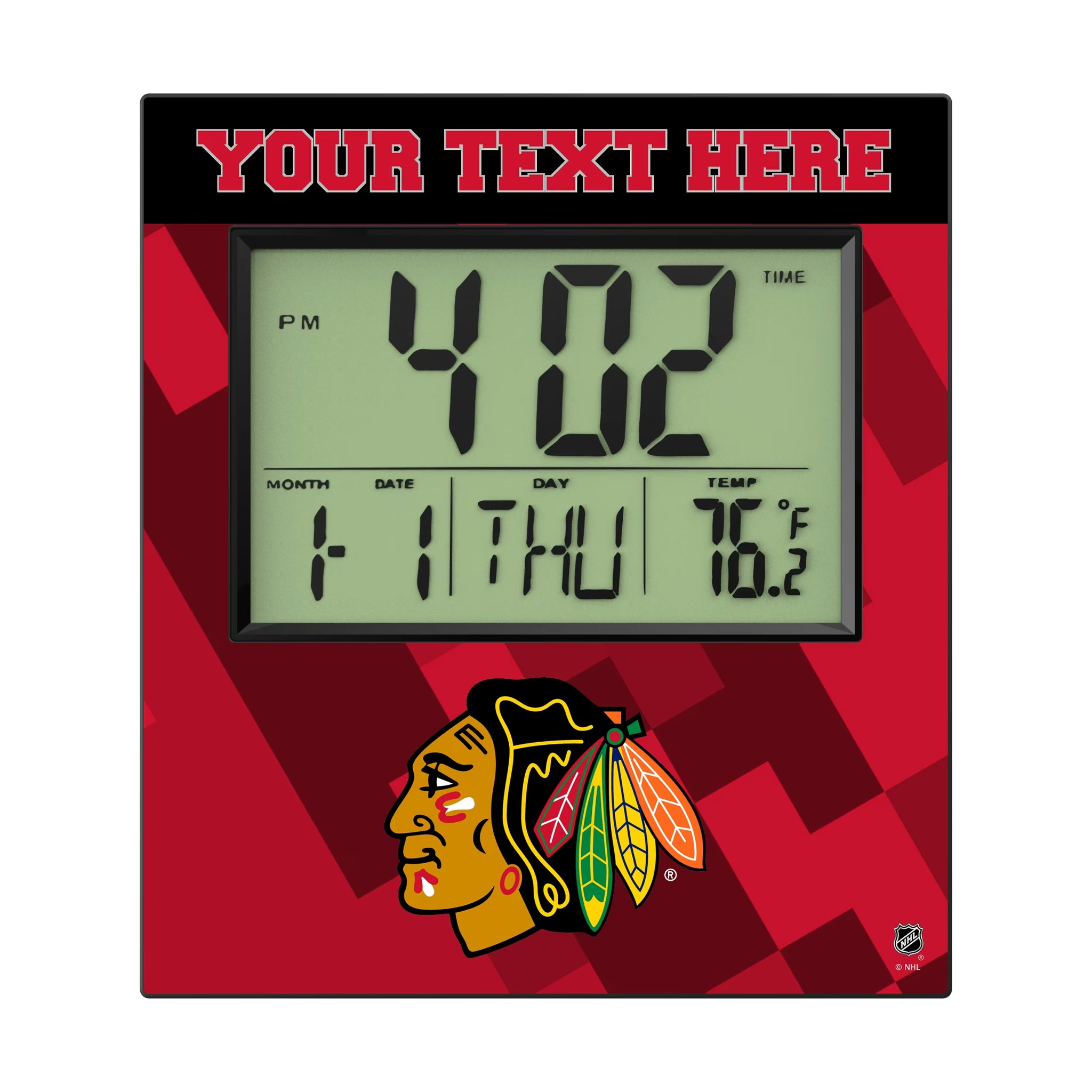Chicago Blackhawks Personalized Color Block Wall Clock