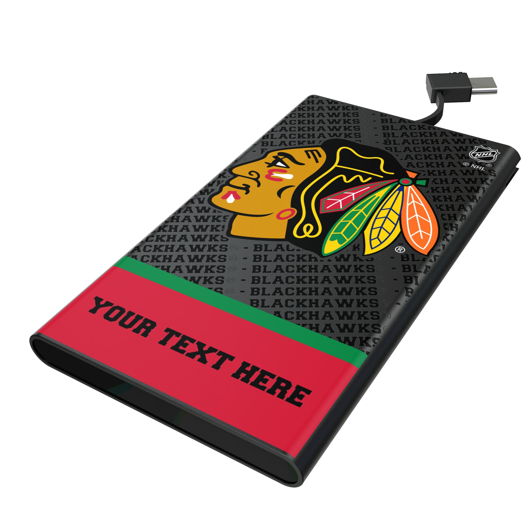 Chicago Blackhawks Personalized EndZone Plus 5000mAh Flat Powerbank