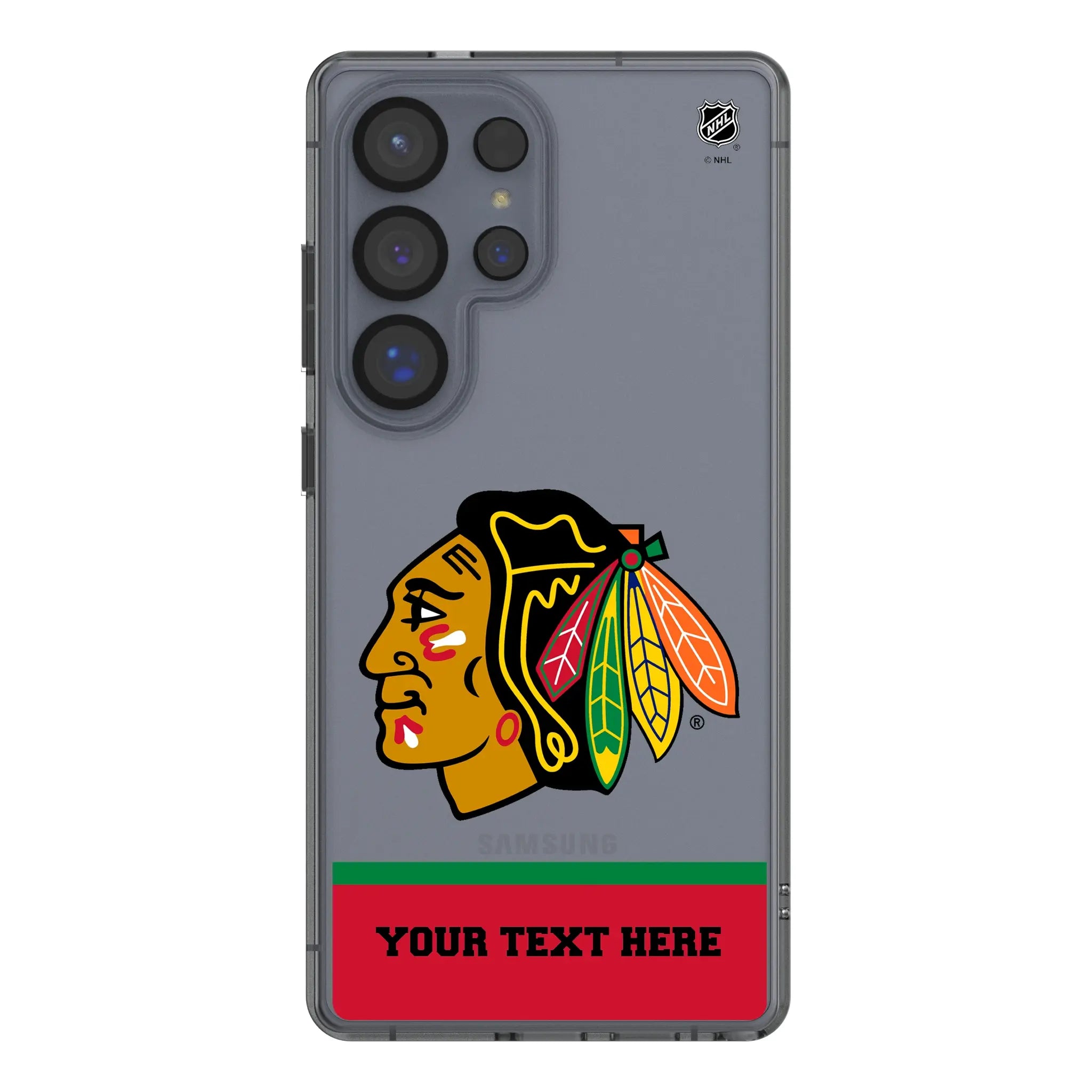 Chicago Blackhawks Personalized EndZone Plus Galaxy Clear Phone Case for Samsung Galaxy#Device_Galaxy S25 Ultra