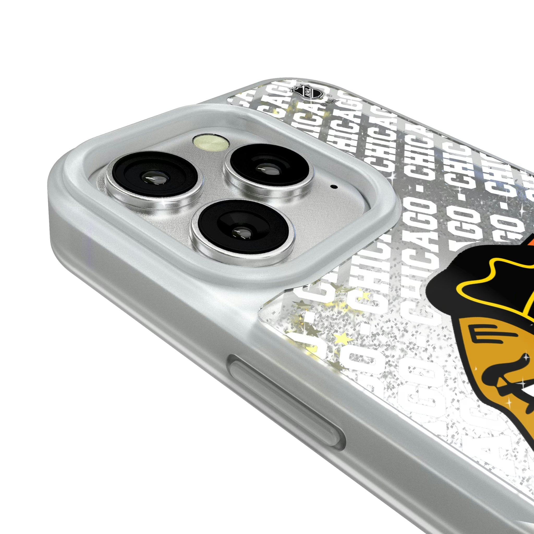 Chicago Blackhawks Personalized EndZone Plus iPhone Glitter Phone Case for Apple iPhone - Detail#Device_iPhone 16 Pro