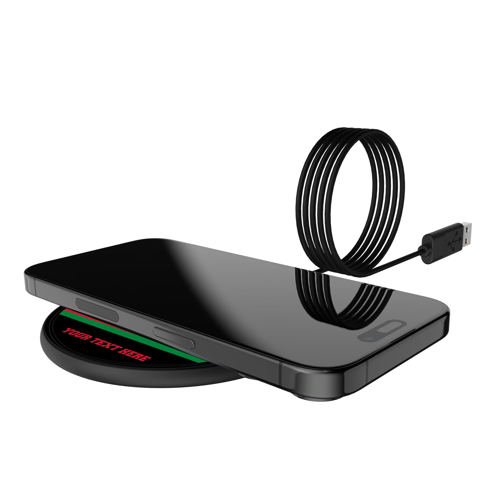 Chicago Blackhawks Personalized Endzone Solid 15-Watt Wireless Charger - Lifestyle