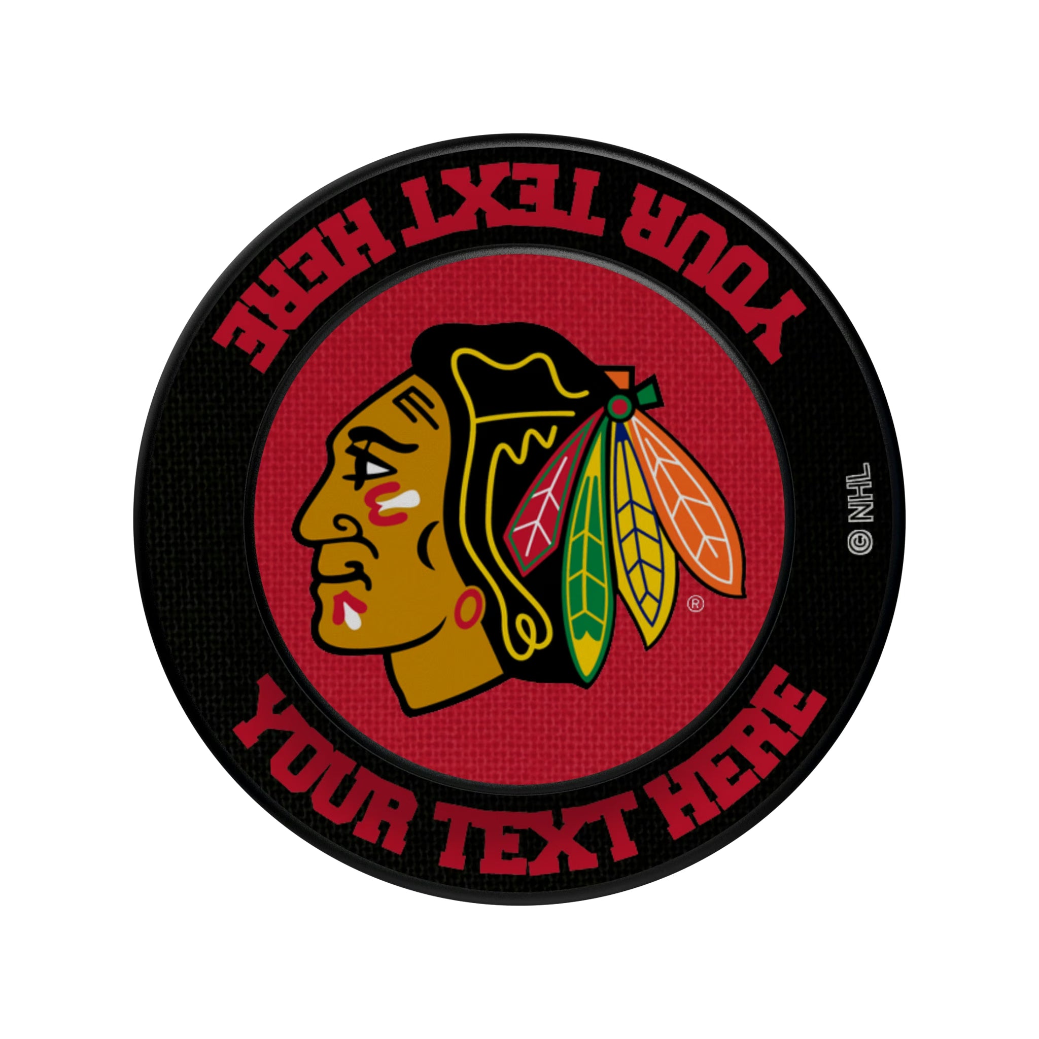 Chicago Blackhawks Personalized Endzone Solid Popsockets Round Magnetic