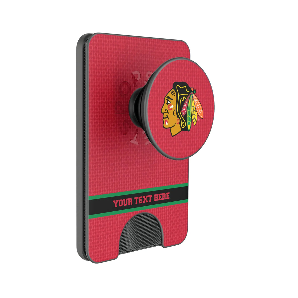 Chicago Blackhawks Personalized Endzone Solid Popsockets Wallet Magnetic