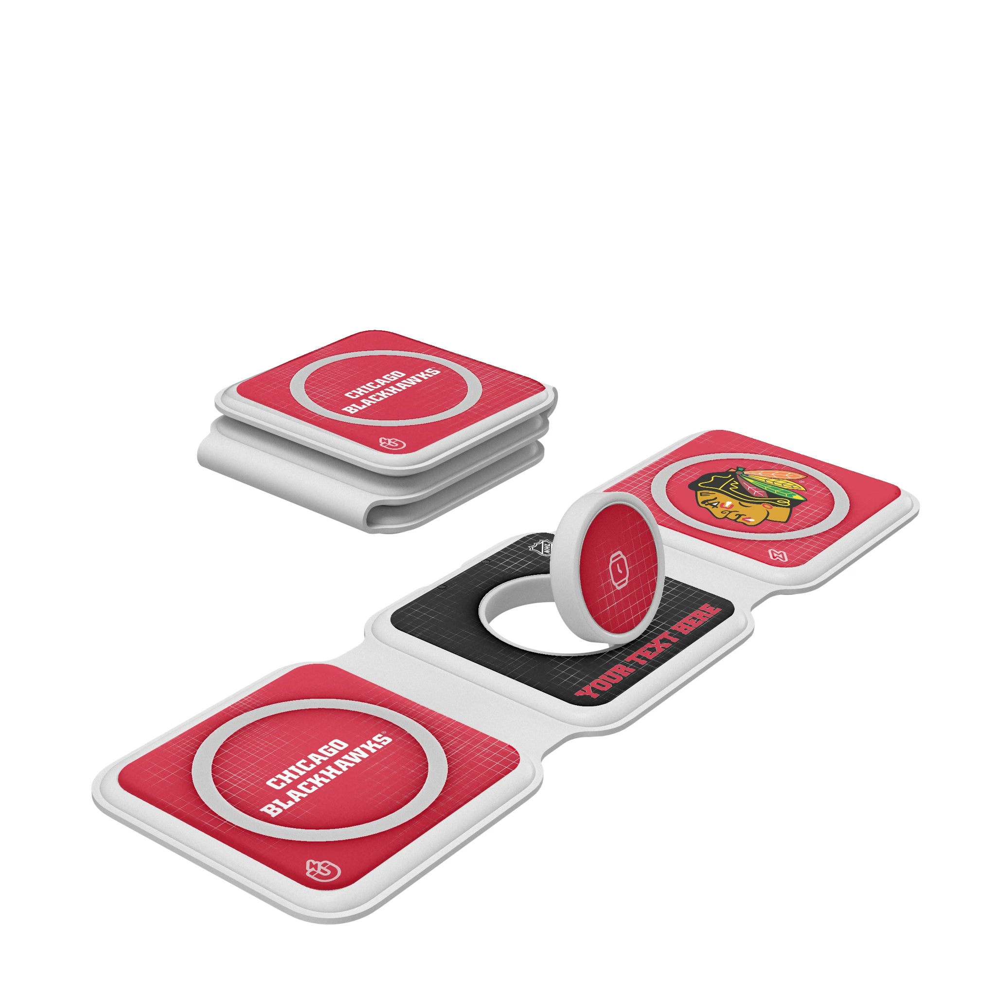 Chicago Blackhawks Personalized Hatch Foldable 3 in 1 Charger