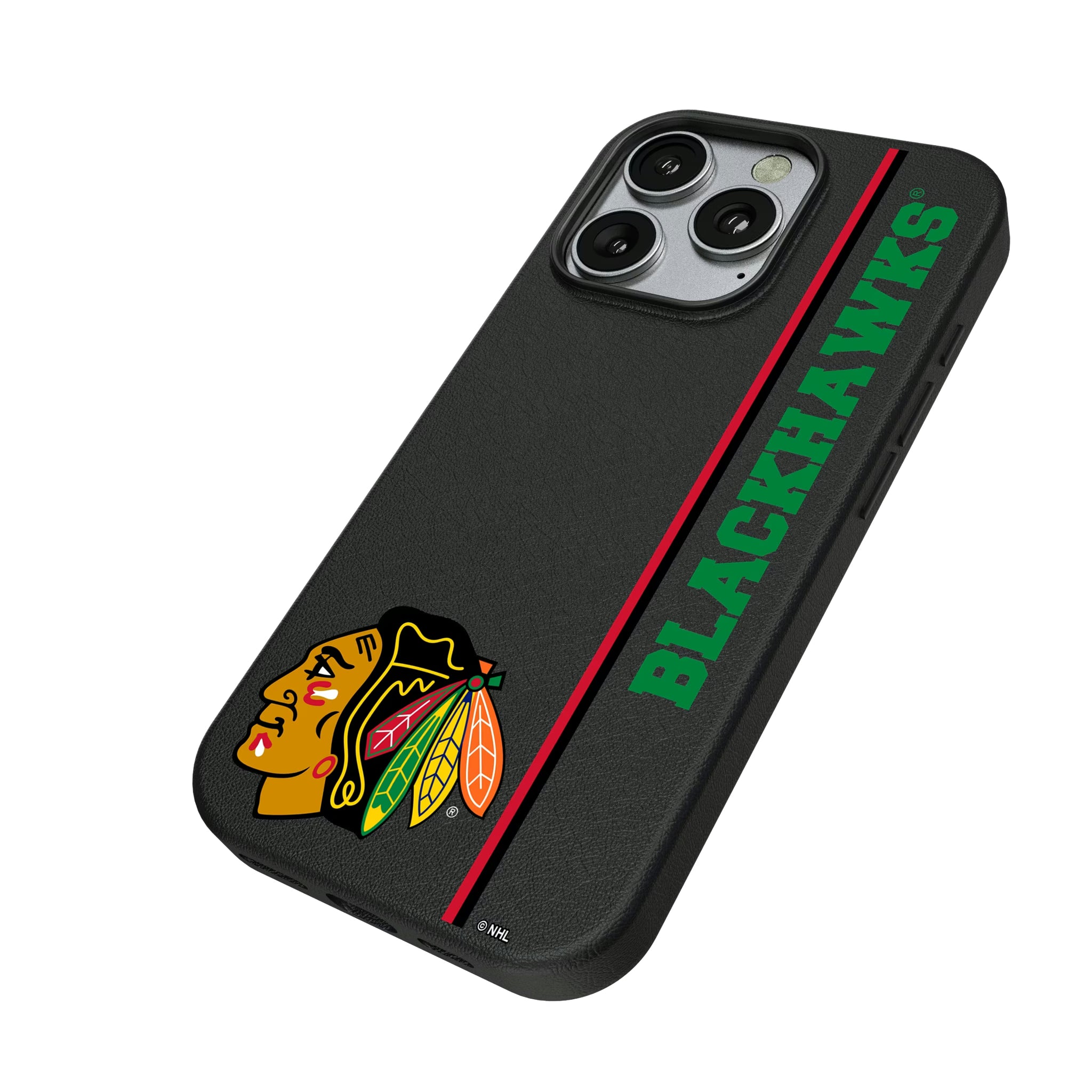 Chicago Blackhawks Personalized Sidebard iPhone MagSafe Compatible Phone Case for Apple iPhone - Isometric View
