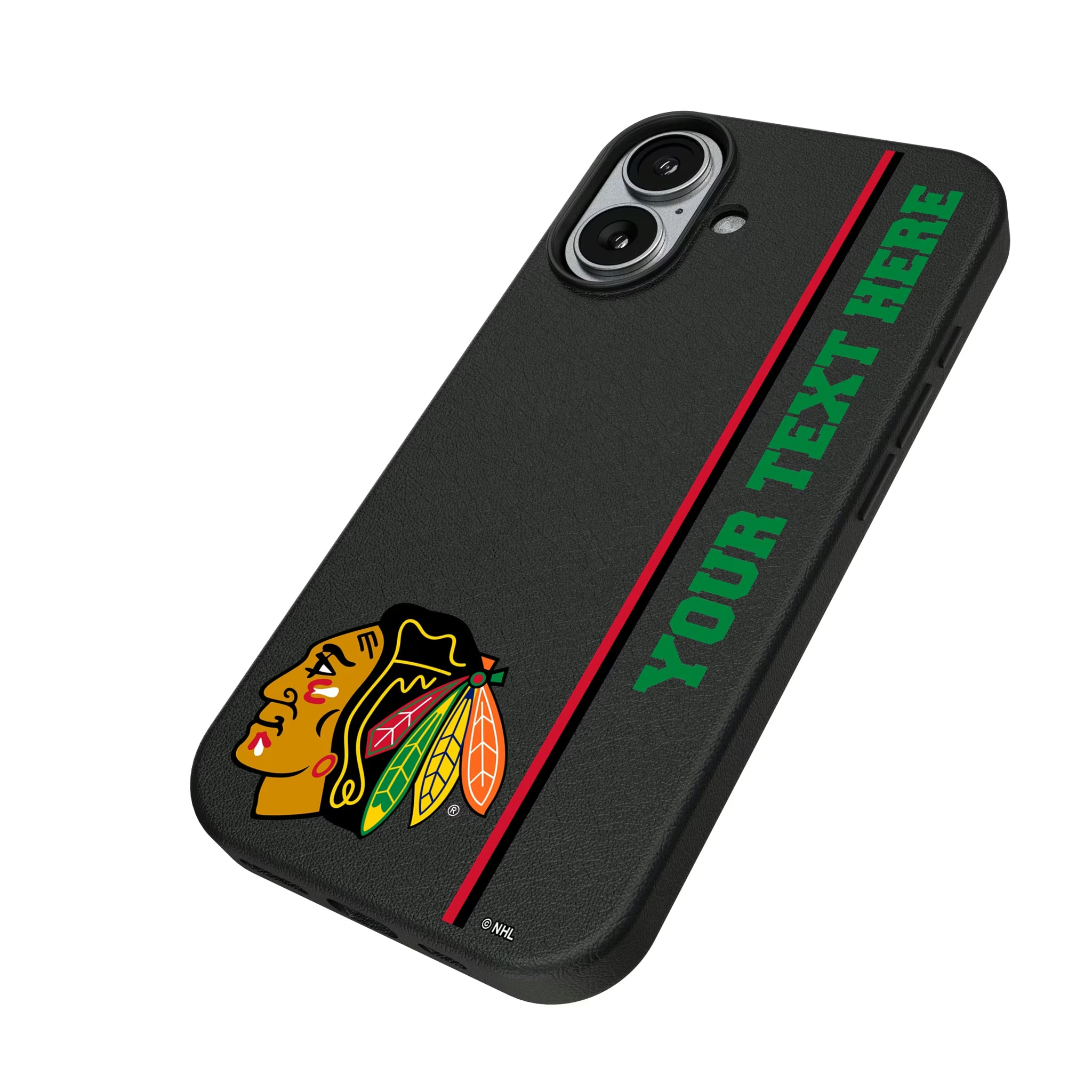 Chicago Blackhawks Personalized Sidebard iPhone MagSafe Compatible Phone Case for Apple iPhone - Isometric View#Device_iPhone 17