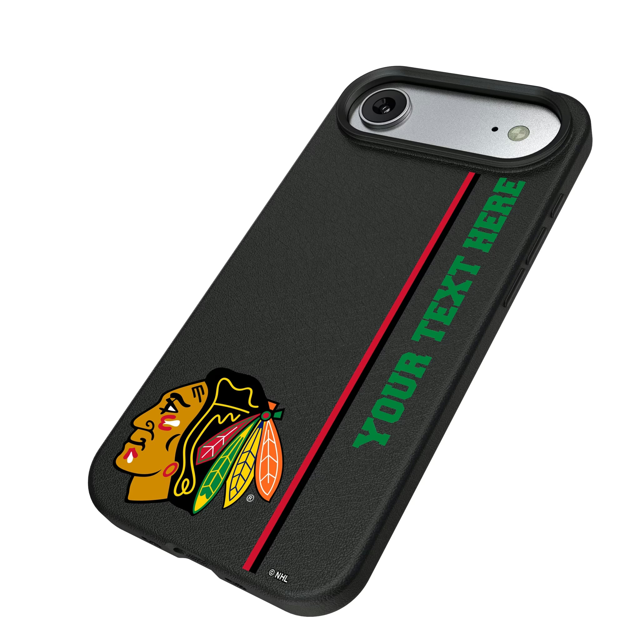 Chicago Blackhawks Personalized Sidebard iPhone MagSafe Compatible Phone Case for Apple iPhone - Isometric View#Device_iPhone Air