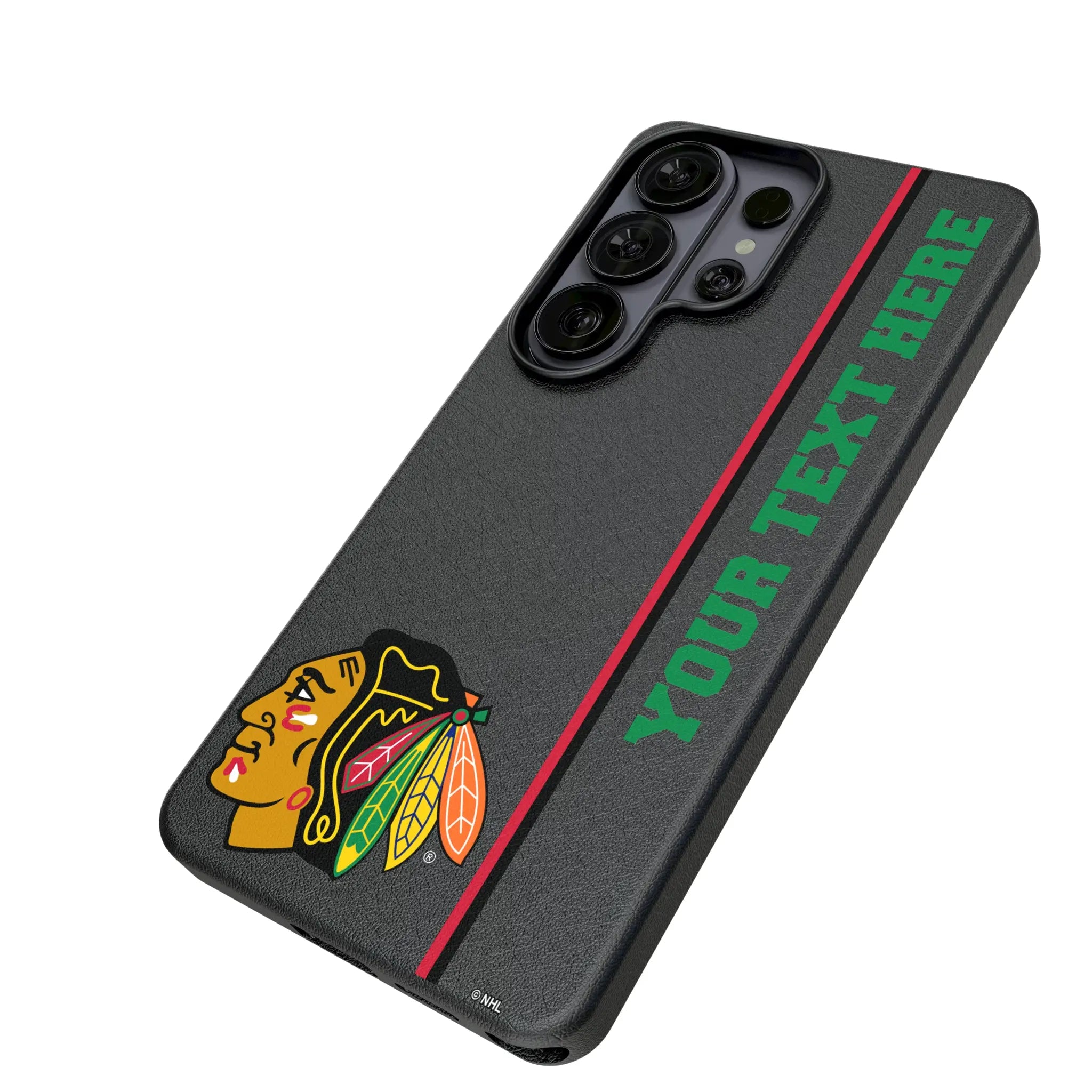 Chicago Blackhawks Personalized Sidebard Galaxy MagSafe Compatible Phone Case for Samsung Galaxy - Isometric View#Device_Galaxy S26 Ultra